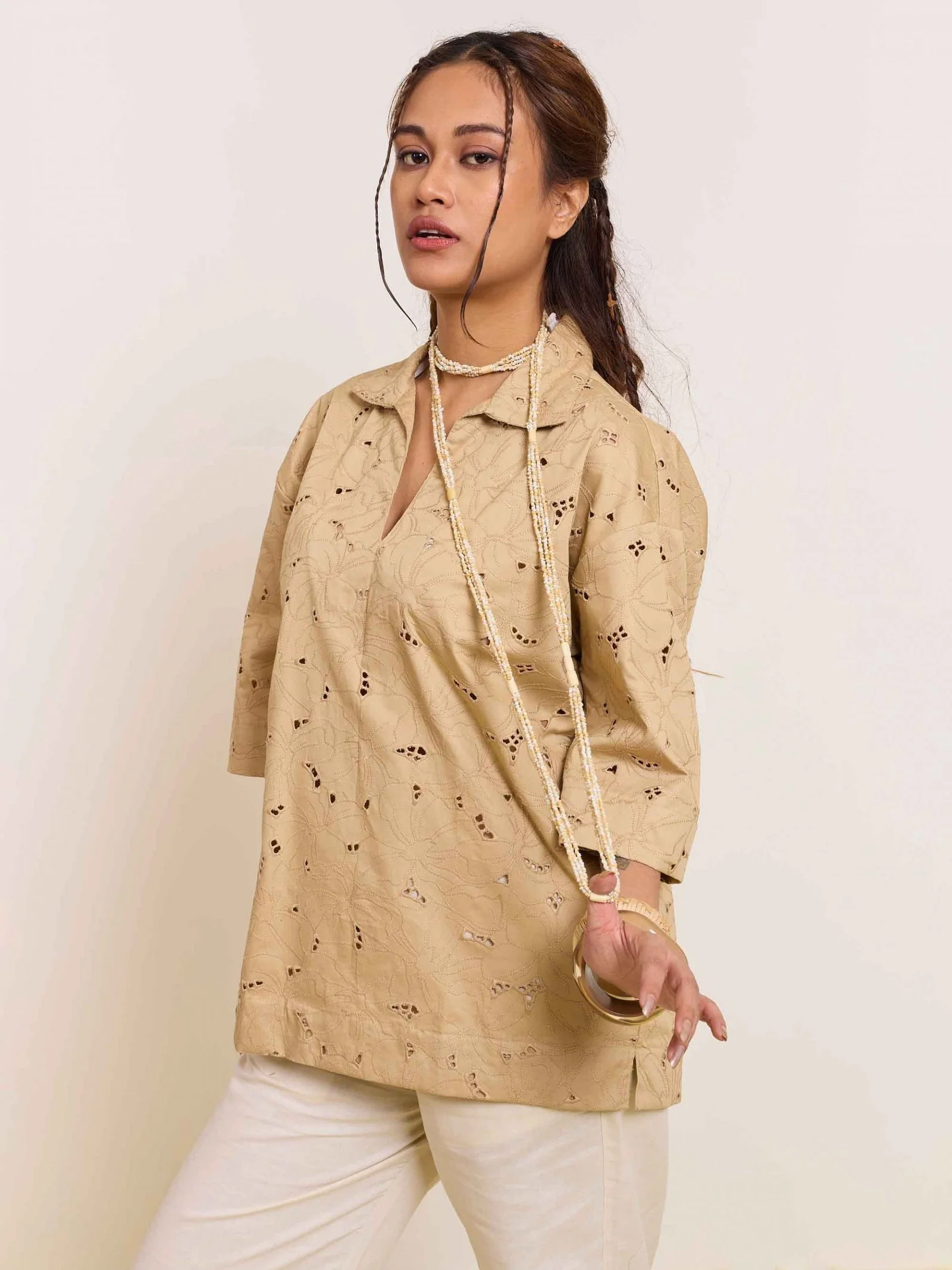 Dark Beige Cutwork Pullover - Image 4