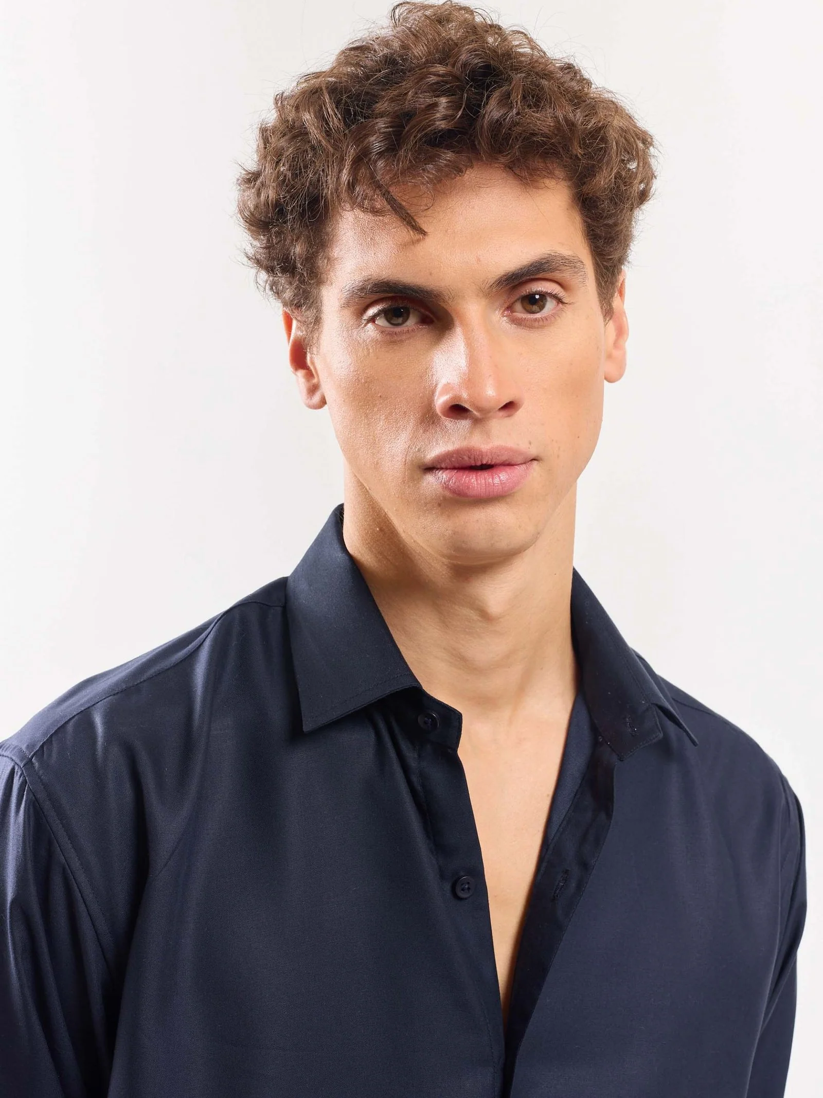 Dark Blue Drape Shirt - Image 3