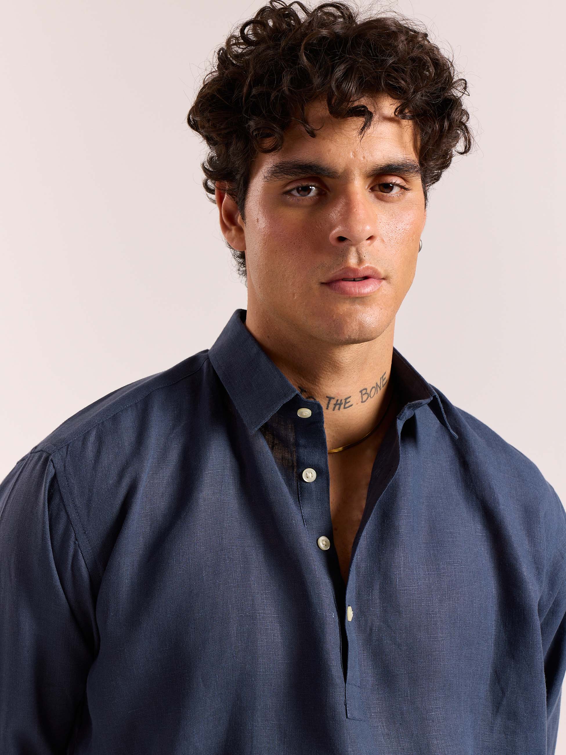 Dark Blue Linen Pullover (Pre-Order) - Image 5