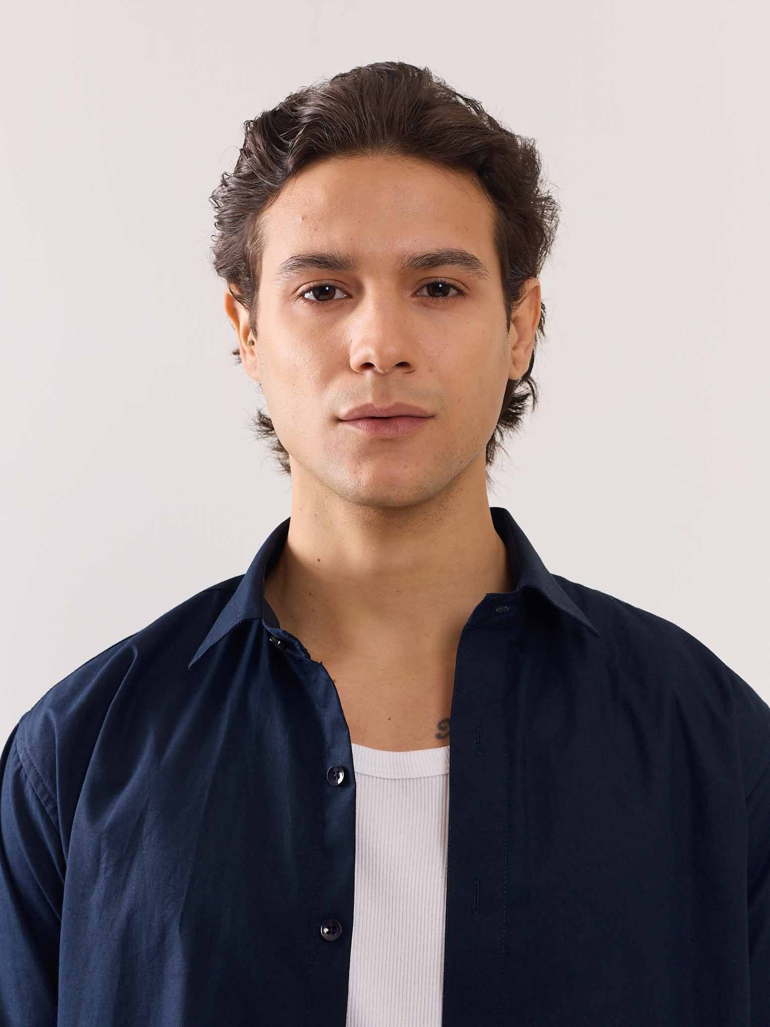 Dark Blue Poplin Shirt - Image 5