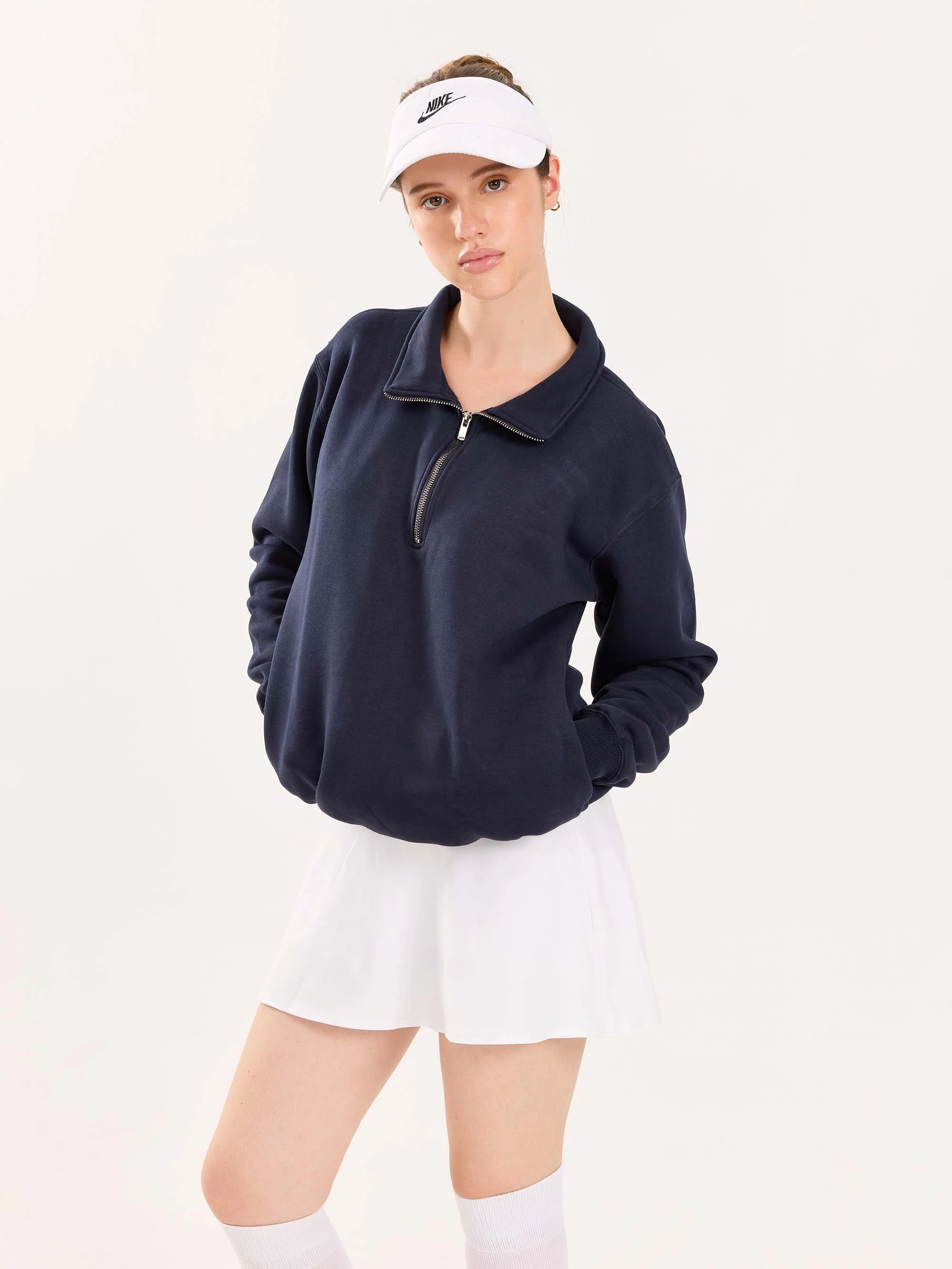 Dark Blue Quarter-Zip Sweatshirt - Image 6
