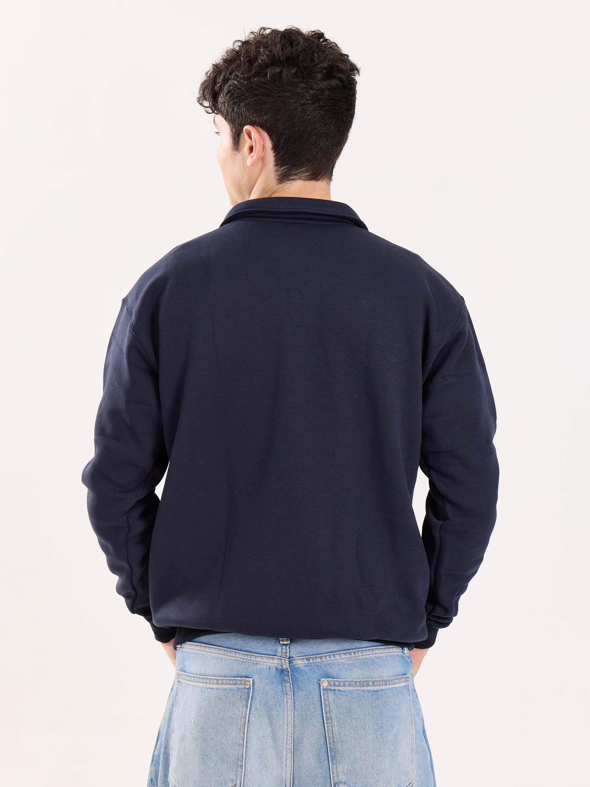 Dark Blue Quarter-Zip Sweatshirt - Image 8