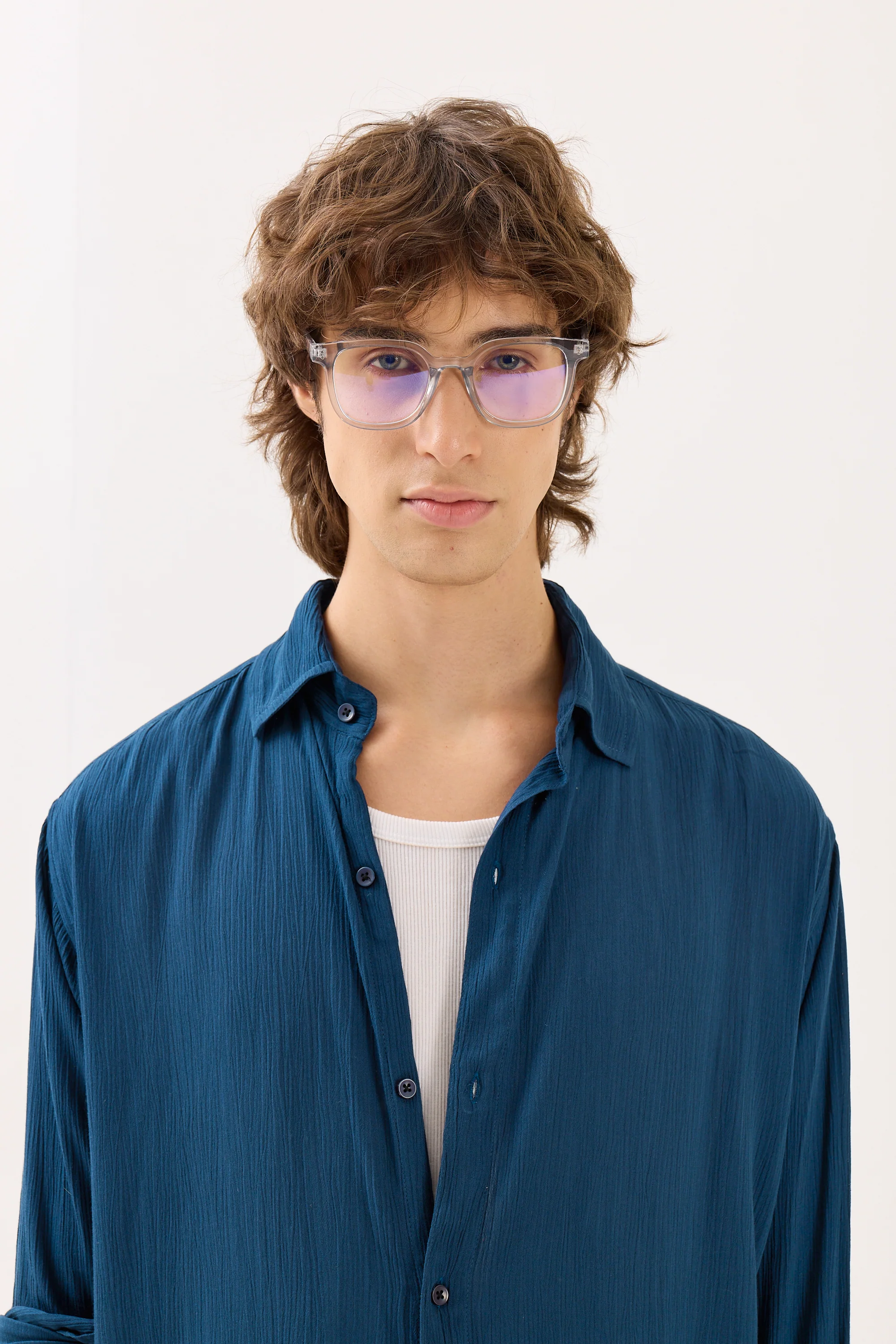 Dark Blue Wrinkled Shirt - Image 3