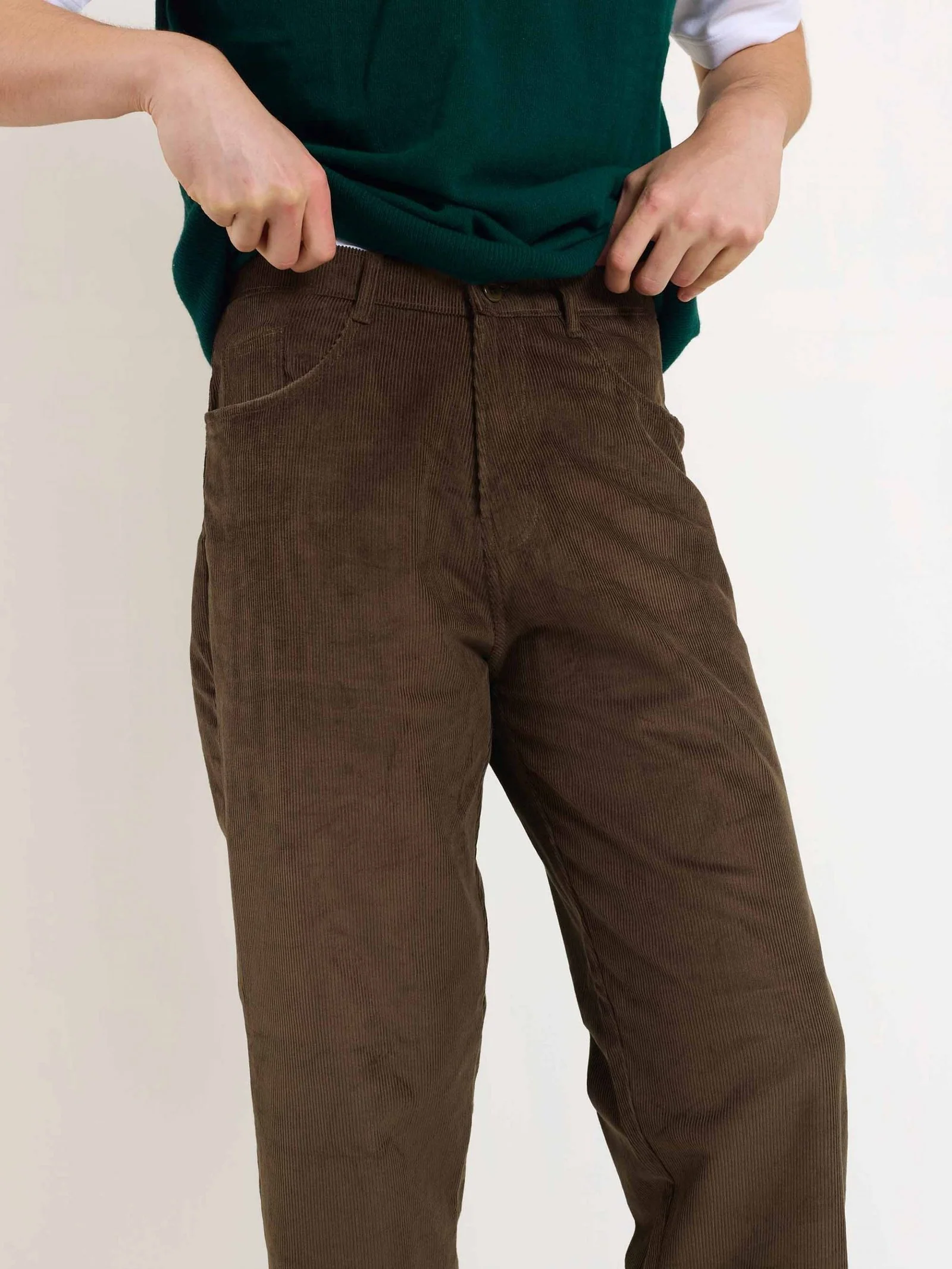 Dark Brown Corduroy Trousers - Image 3