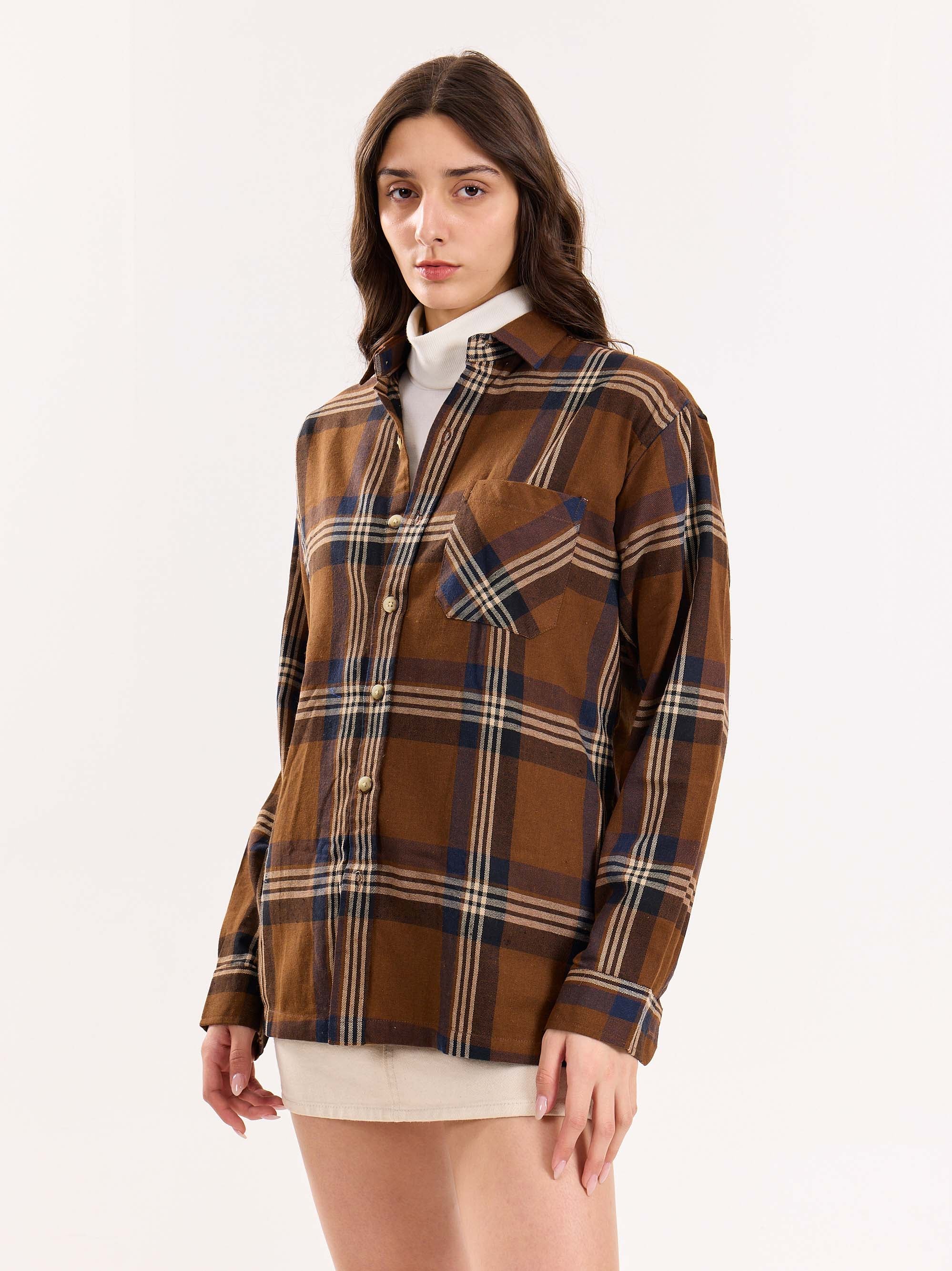 Dark Brown Flannel Overshirt - Image 6