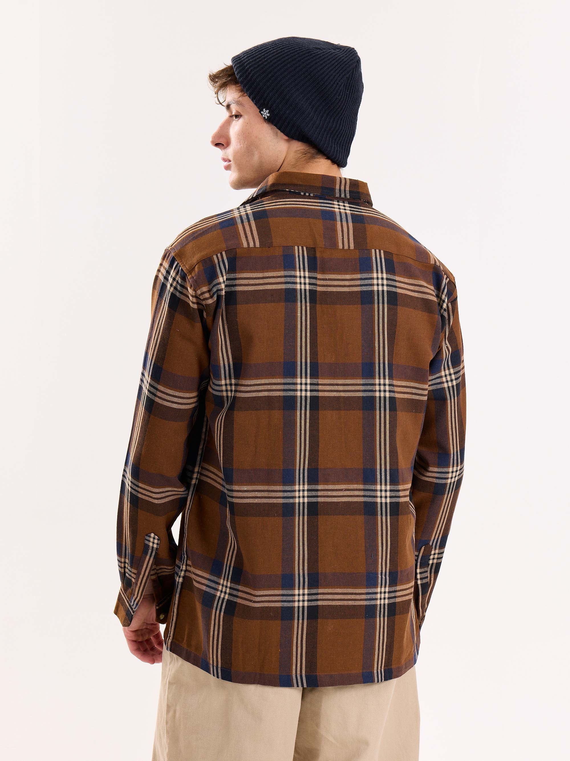 Dark Brown Flannel Overshirt - Image 8