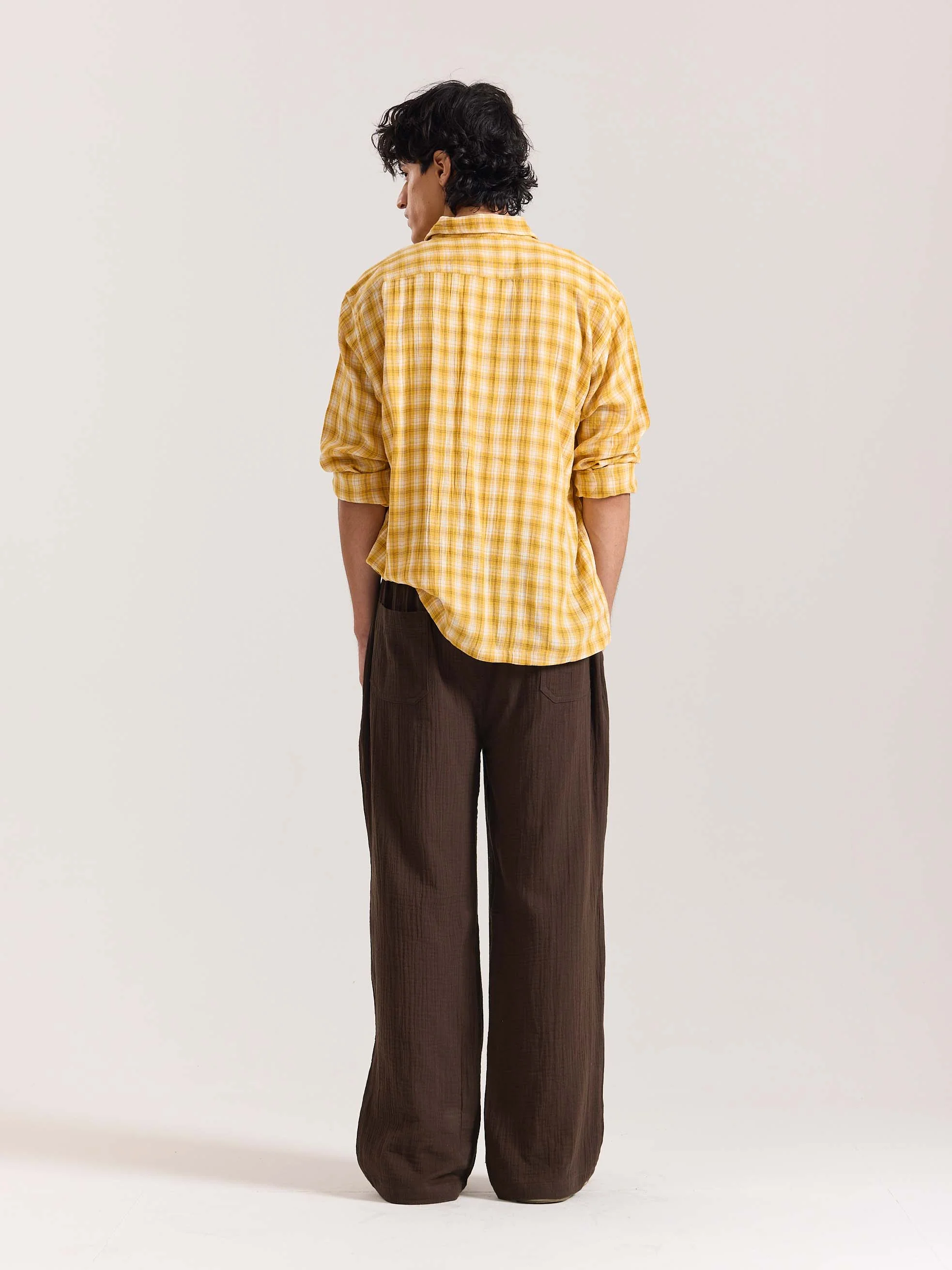 Dark Brown Gauze Pull-on Pants - Image 6