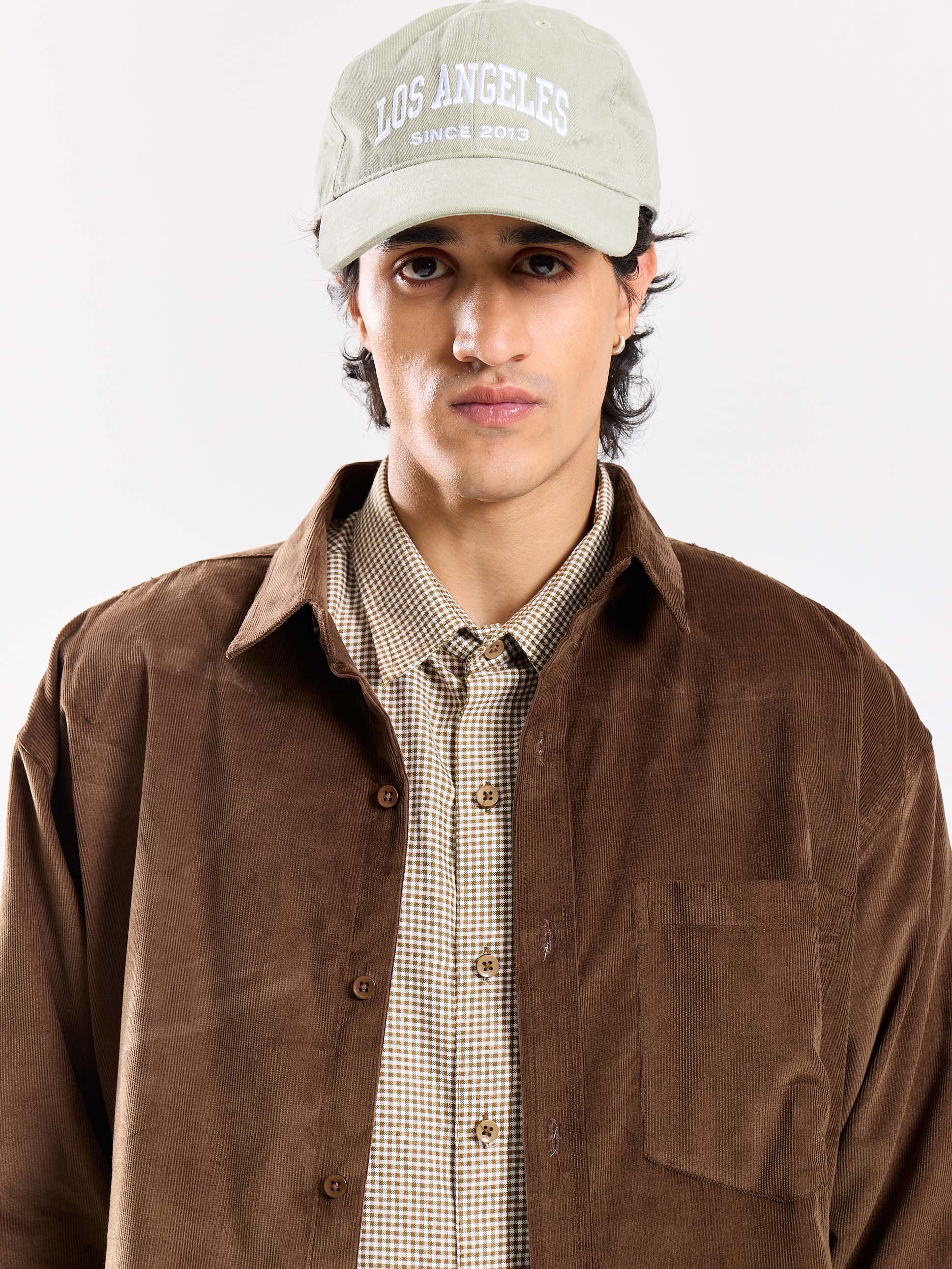 Dark Brown Corduroy Oversized Shirt - Image 3