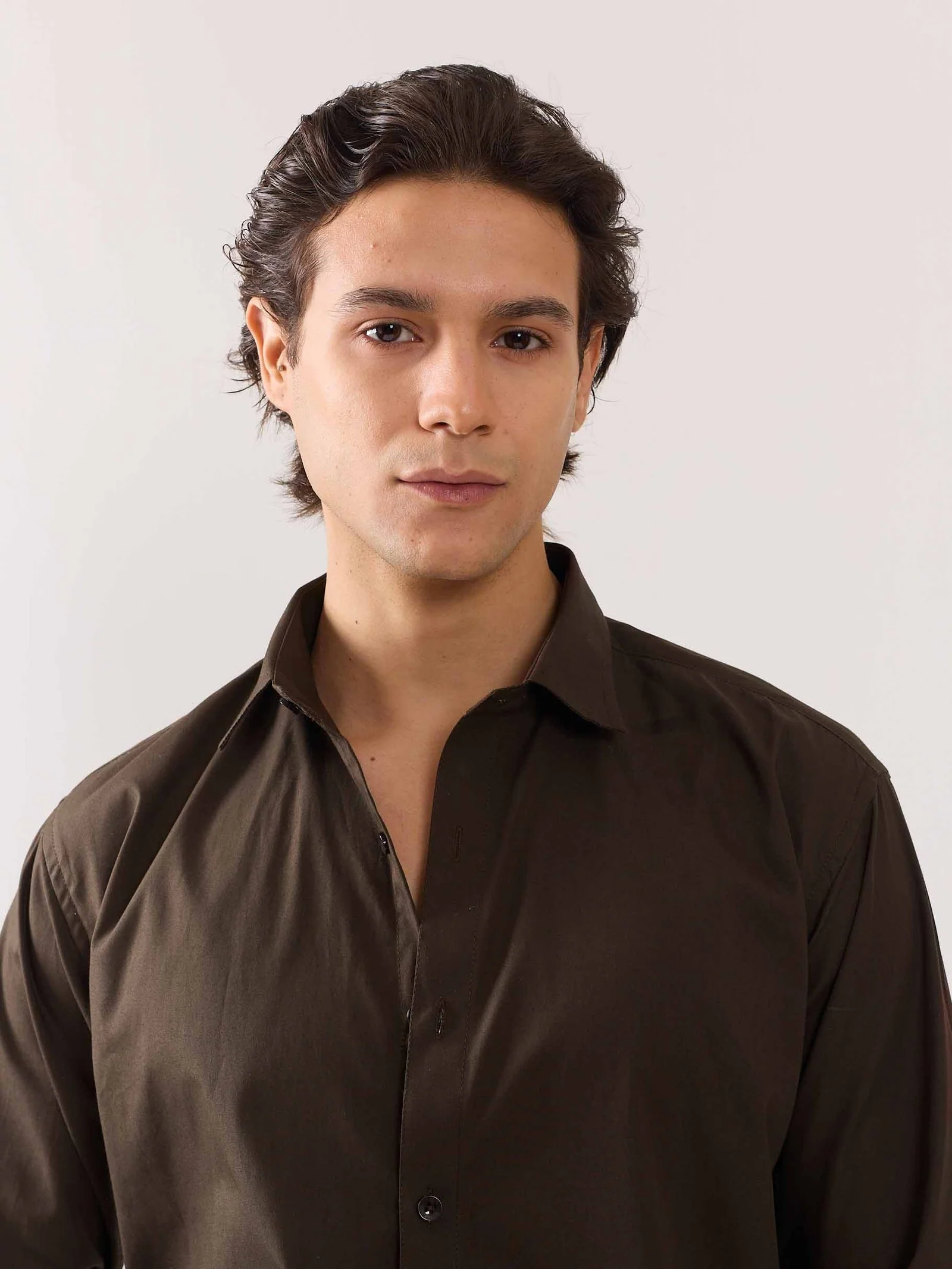 Dark Brown Poplin Shirt - Image 5