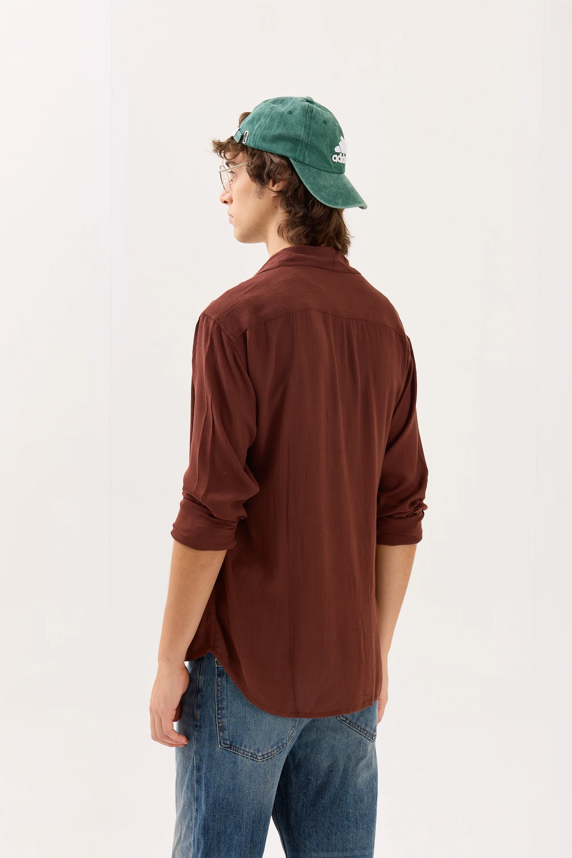 Dark Brown Wrinkled Shirt - Image 6