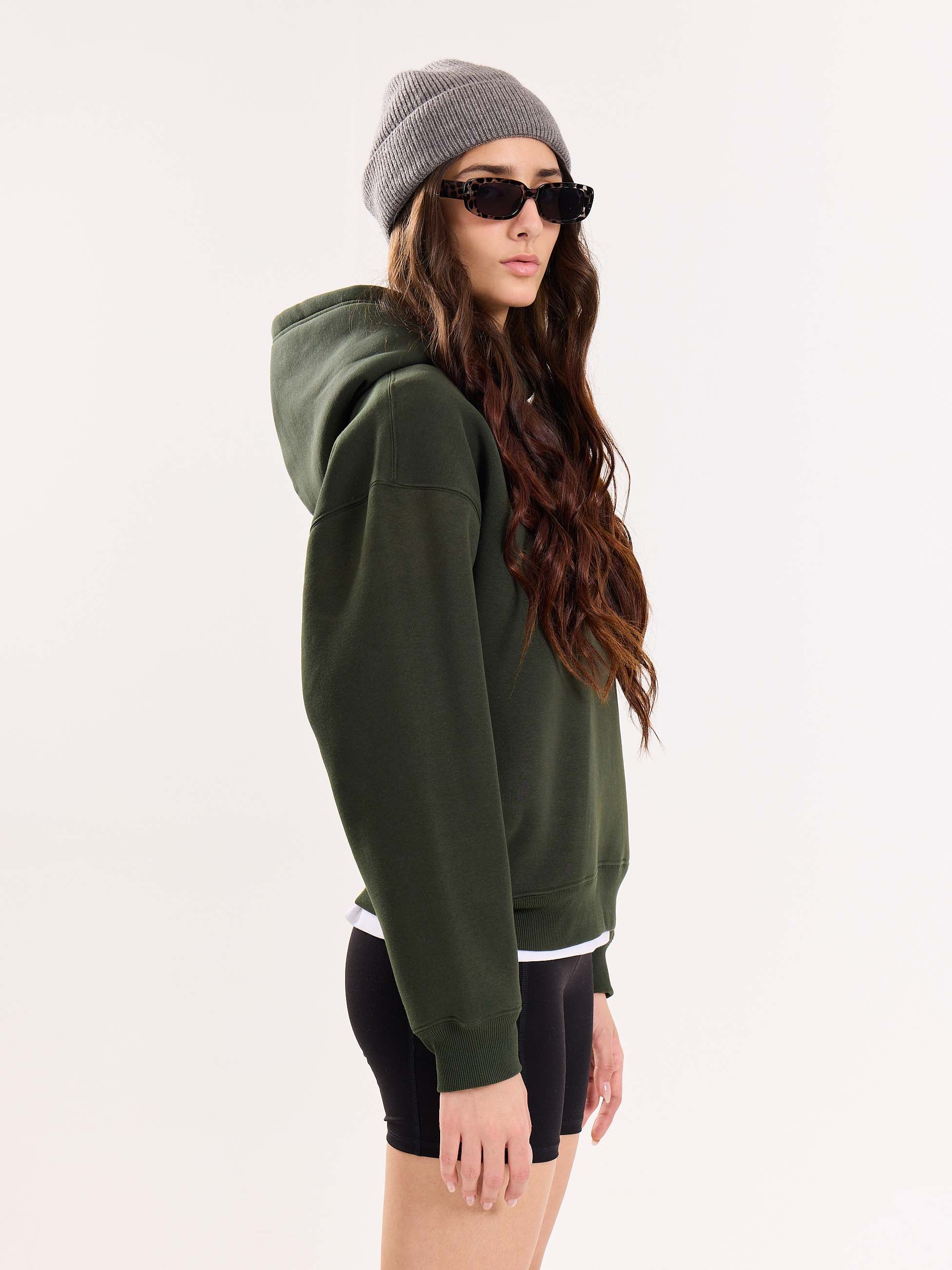 Dark Green Cropped Fit Hoodie - Image 5