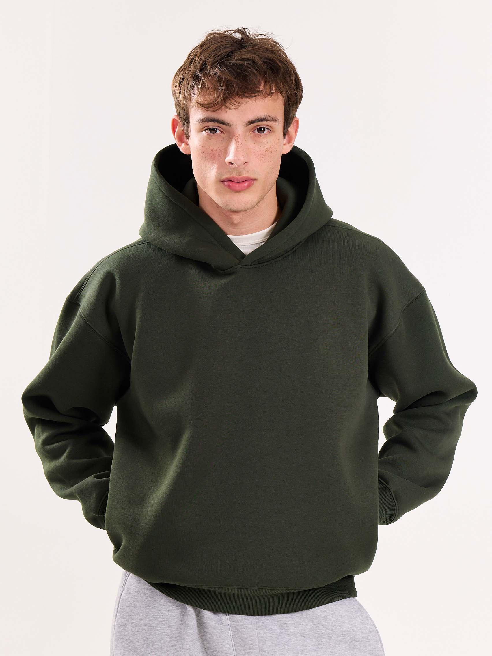 Dark Green Cropped Fit Hoodie - Image 6
