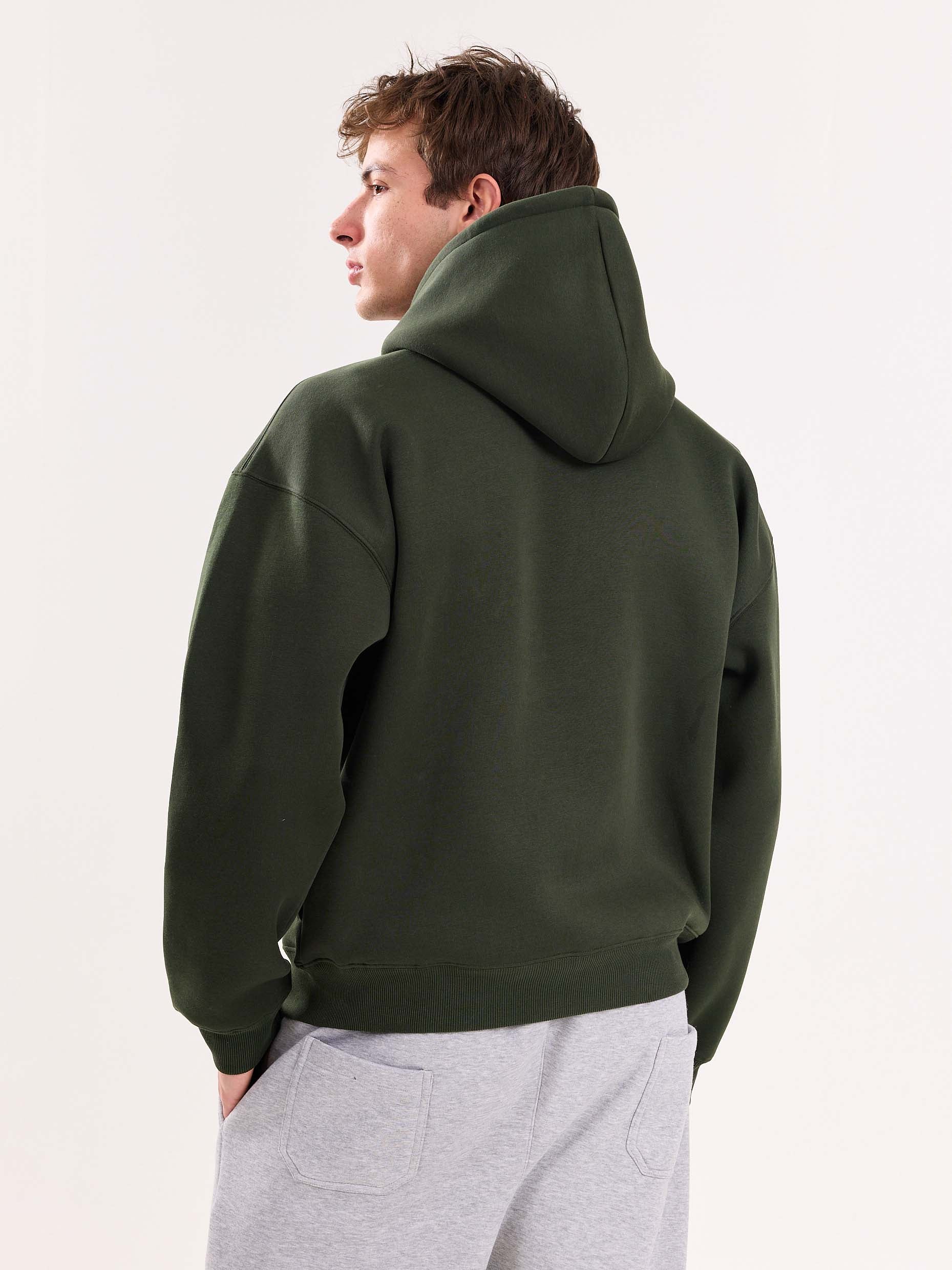 Dark Green Cropped Fit Hoodie - Image 8
