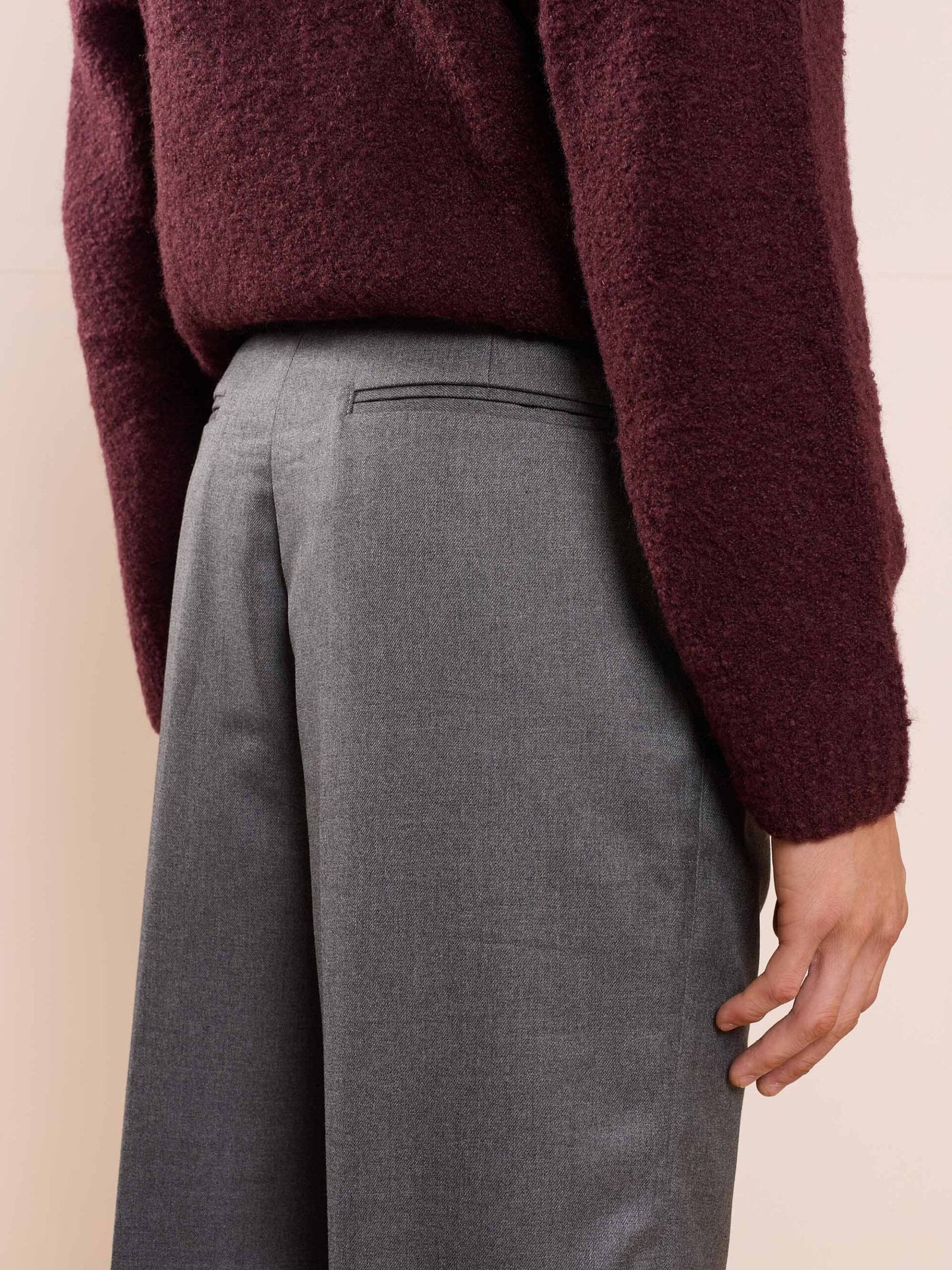 Dark Grey Textured Baggy Fit Trousers - Image 10