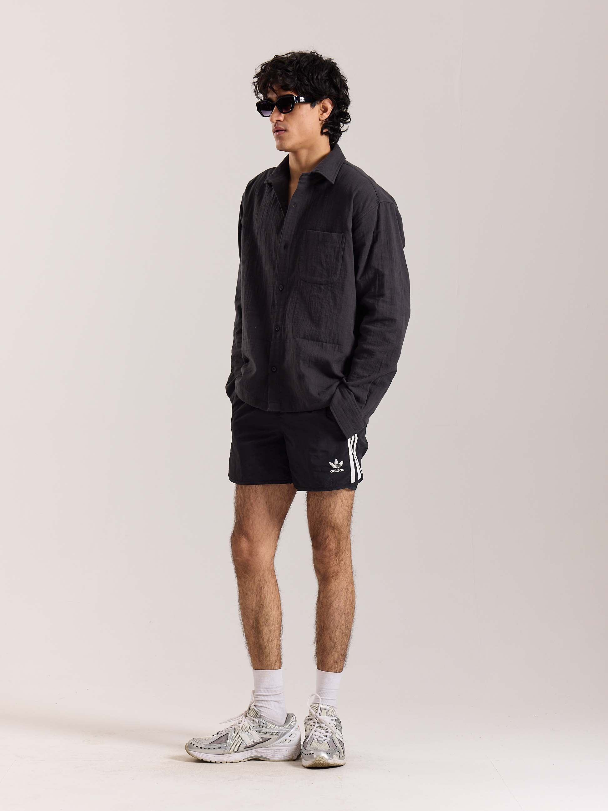 Dark Grey Gauze Holiday Shirt - Image 4