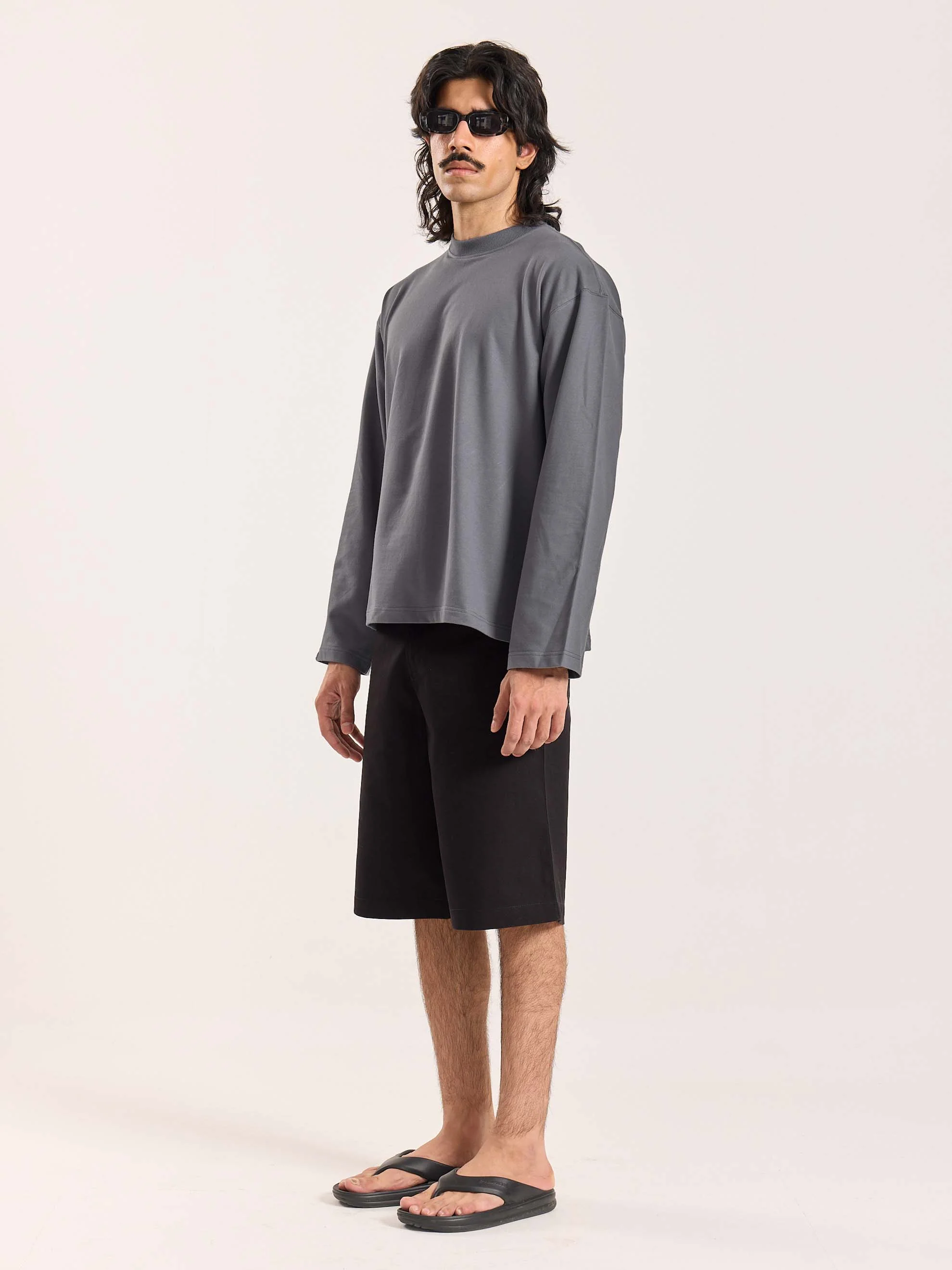 Dark Grey Loose Fit Cropped T-Shirt - Image 7