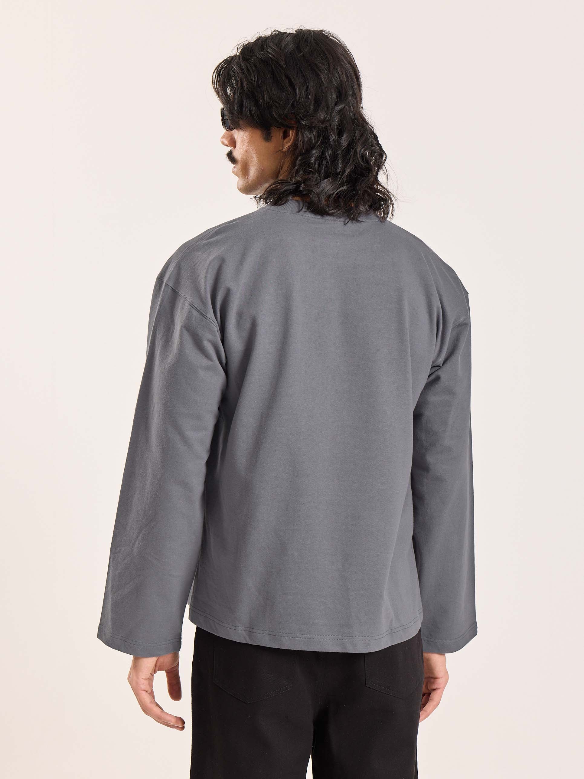 Dark Grey Loose Fit Cropped T-Shirt - Image 8