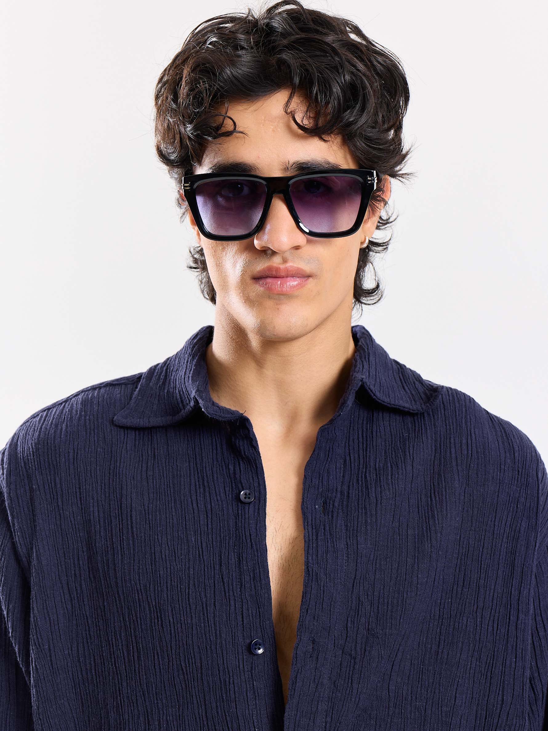 Dark Navy Wrinkled Shirt - Image 3
