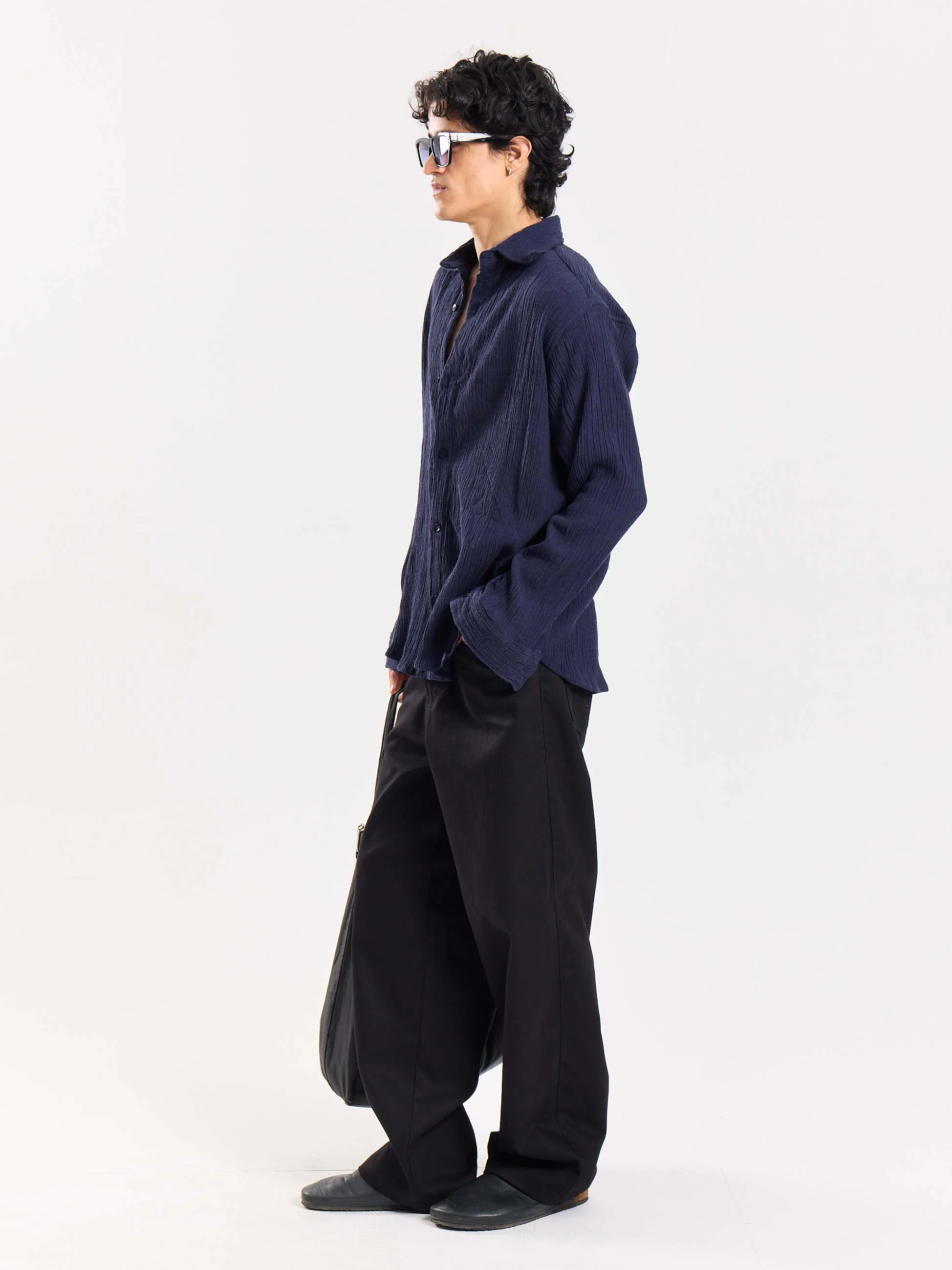 Dark Navy Wrinkled Shirt - Image 5