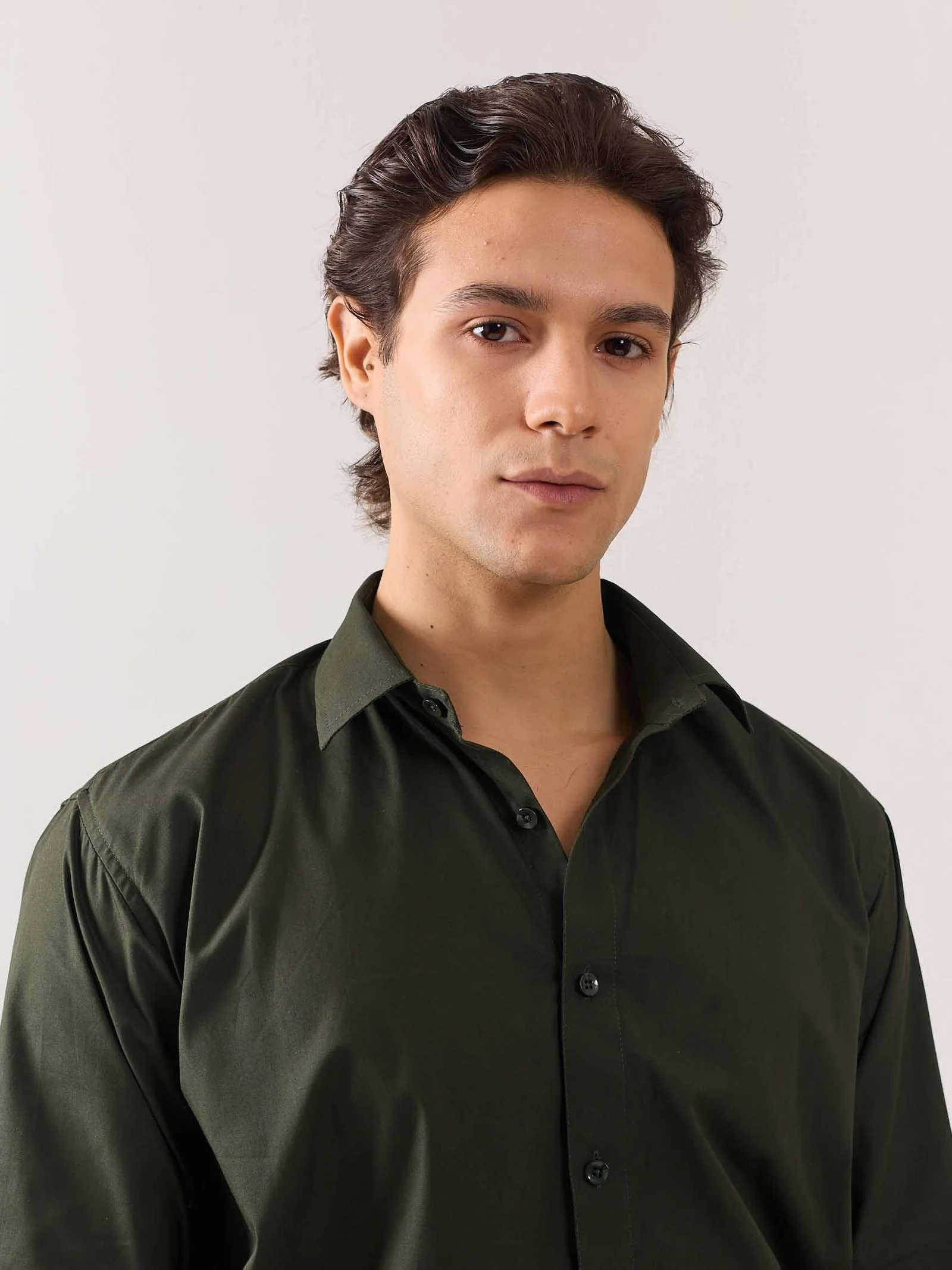 Dark Olive Poplin Shirt - Image 5