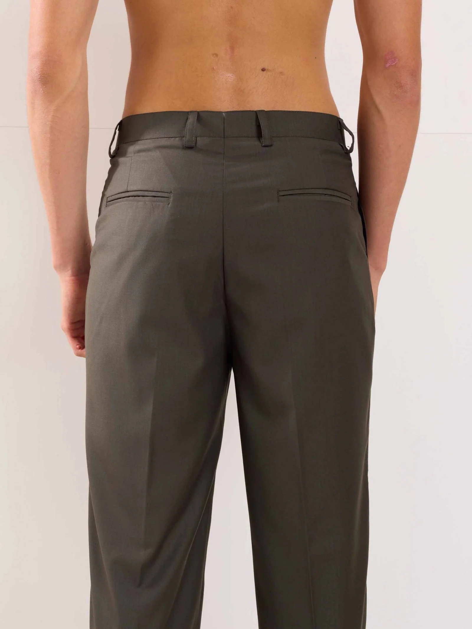 Dark Taupe Straight Fit Trousers - Image 8