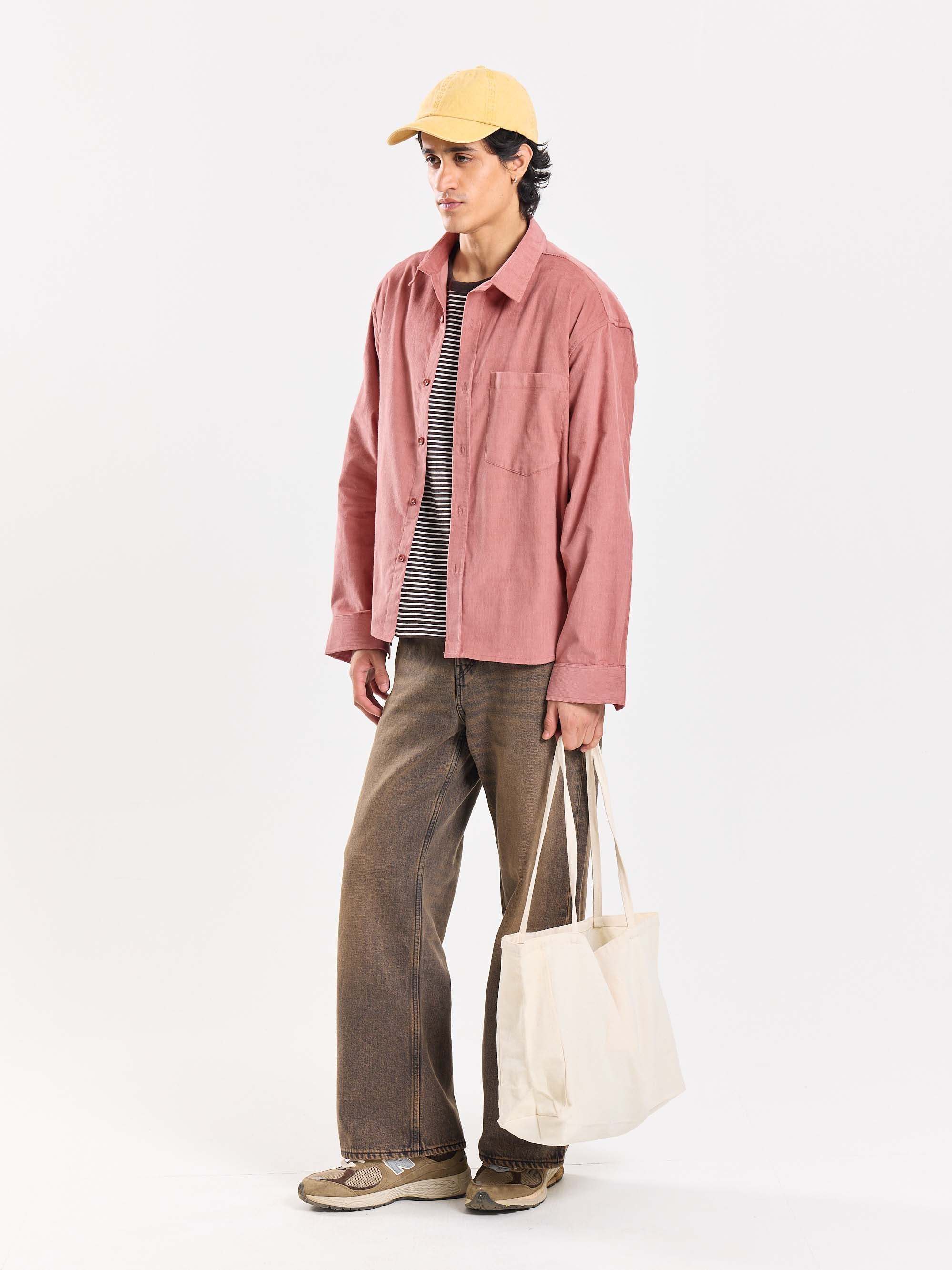Dusty Pink Corduroy Oversized Shirt - Image 4