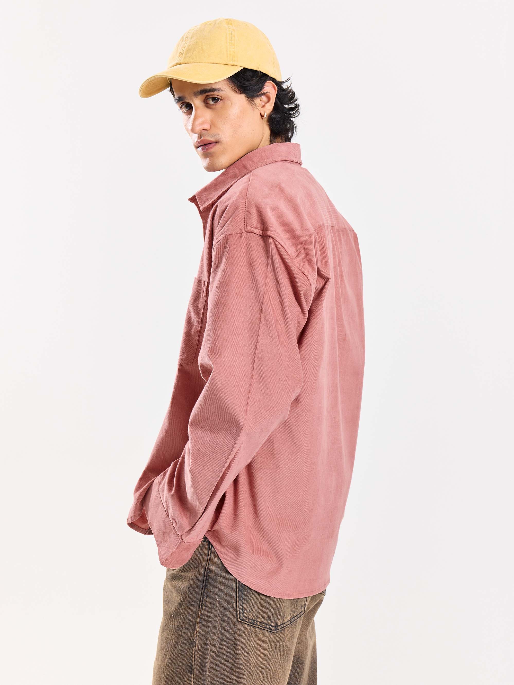 Dusty Pink Corduroy Oversized Shirt - Image 6