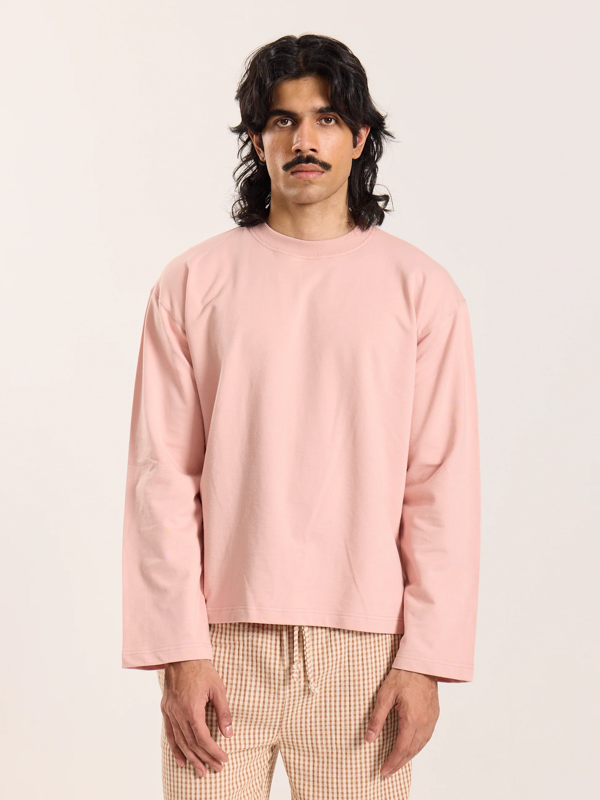 Dusty Pink Loose Fit Cropped T-Shirt - Image 3