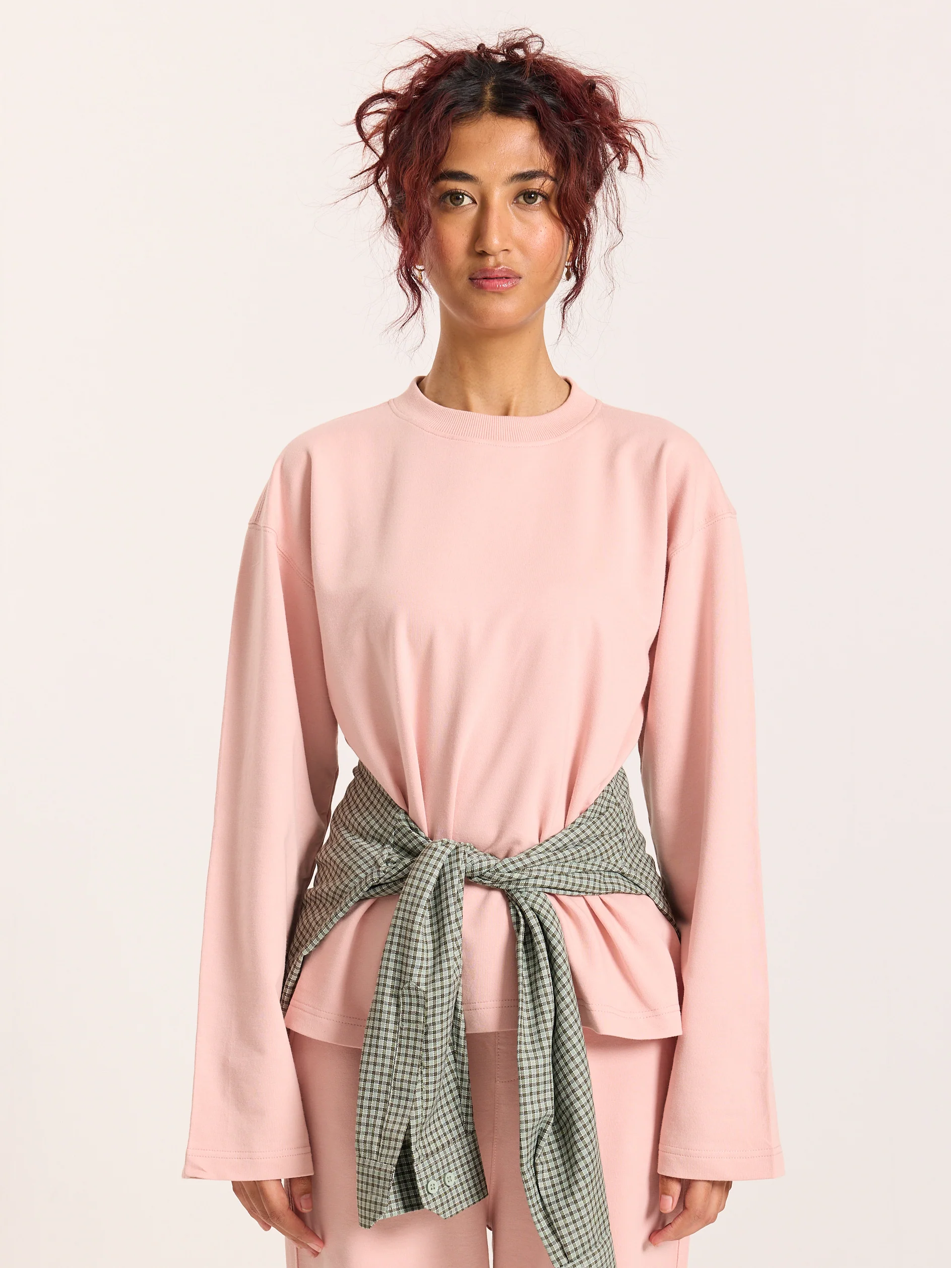 Dusty Pink Loose Fit Cropped T-Shirt - Image 4