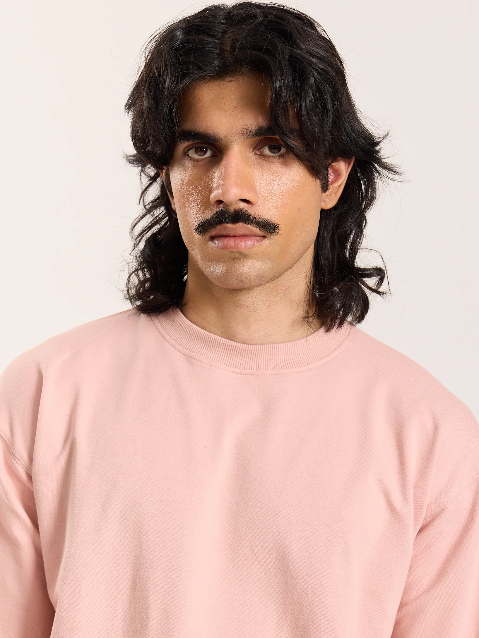 Dusty Pink Loose Fit Cropped T-Shirt - Image 5