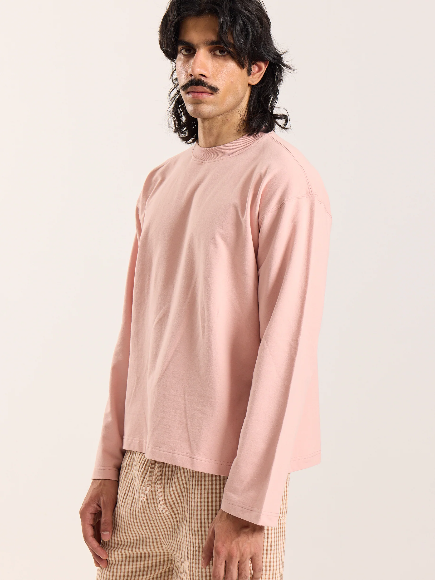 Dusty Pink Loose Fit Cropped T-Shirt - Image 6