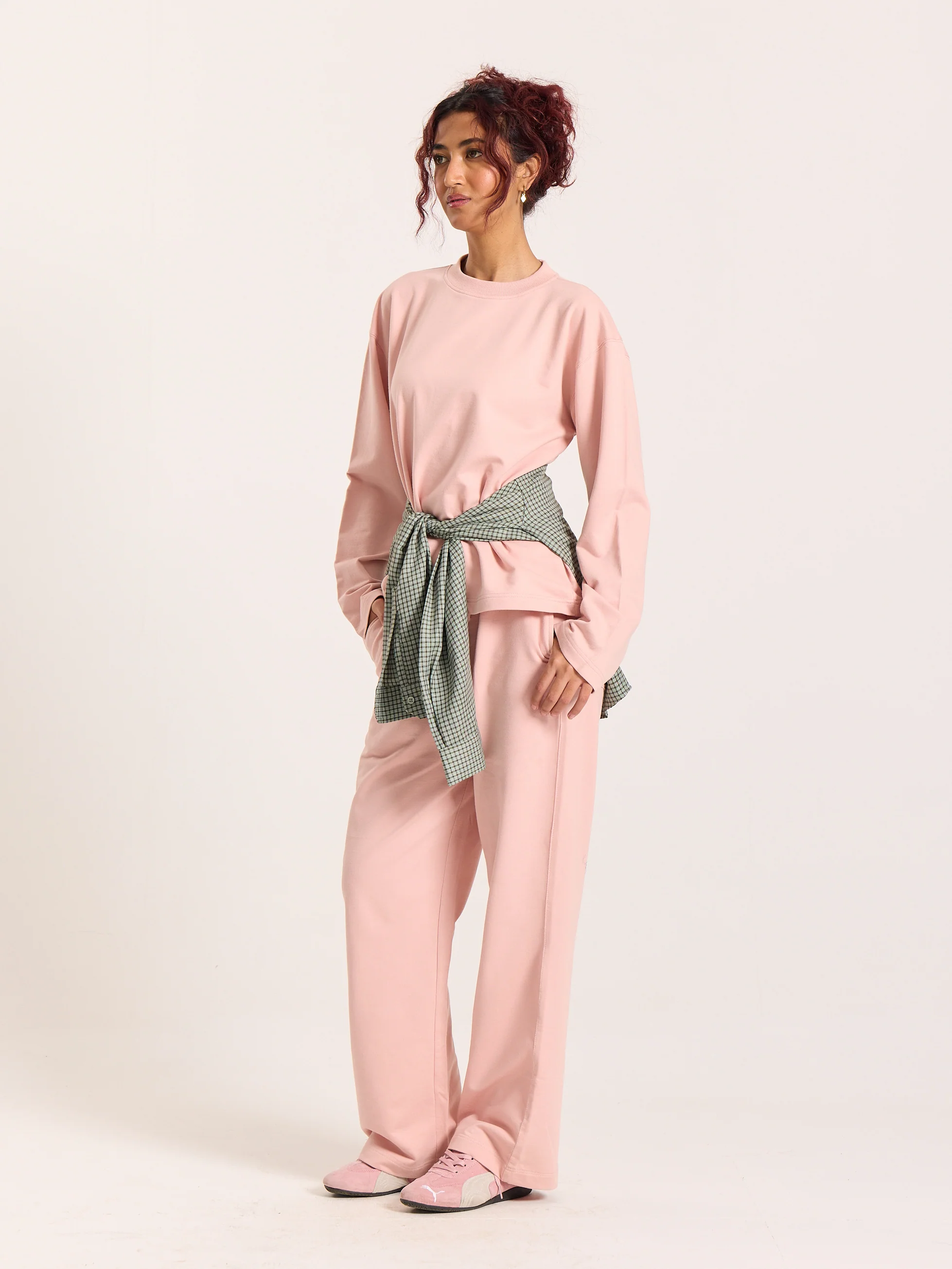 Dusty Pink Loose Fit Cropped T-Shirt - Image 7