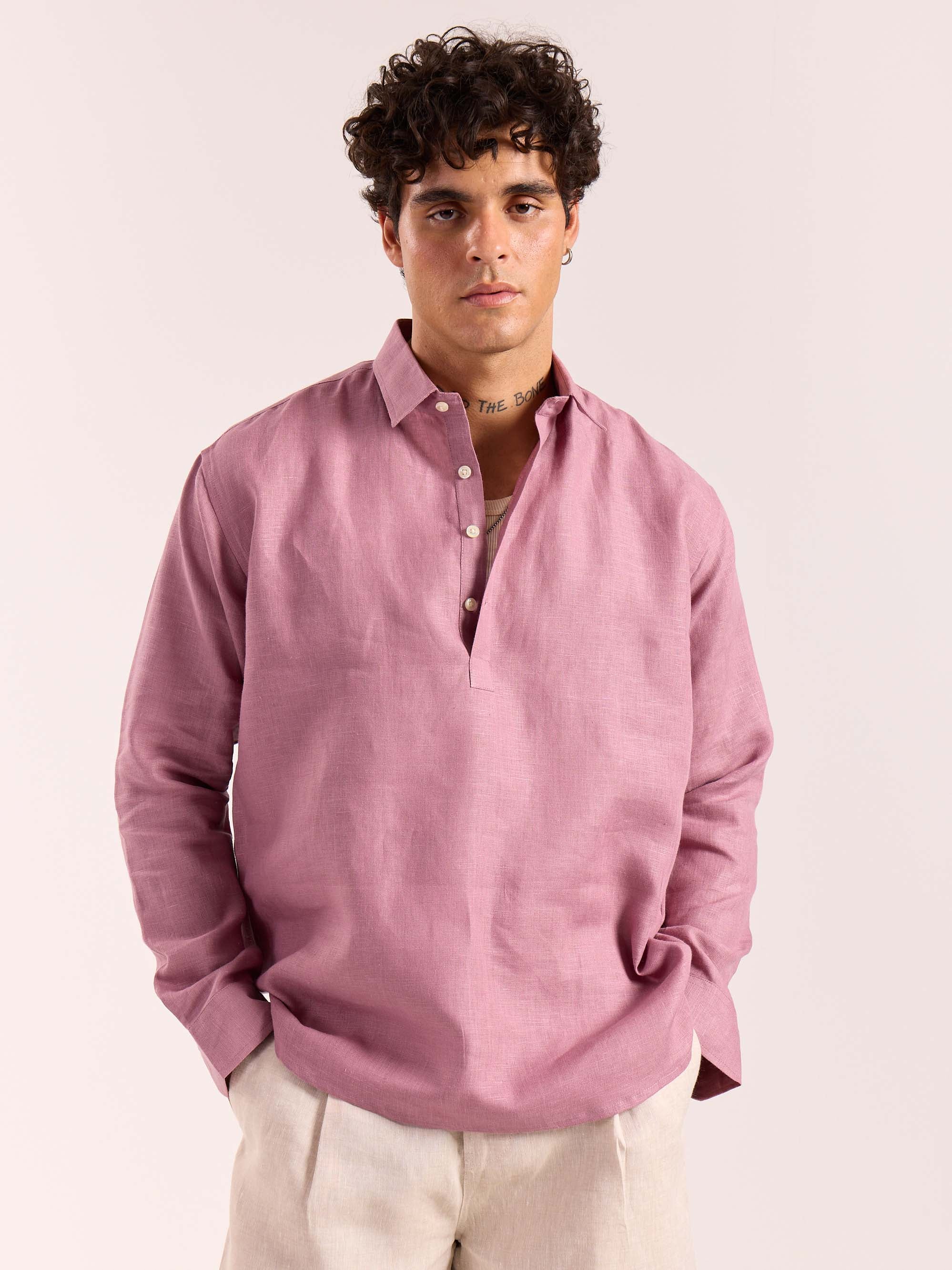 Dusty Rose Linen Pullover (Pre-Order) - Image 3