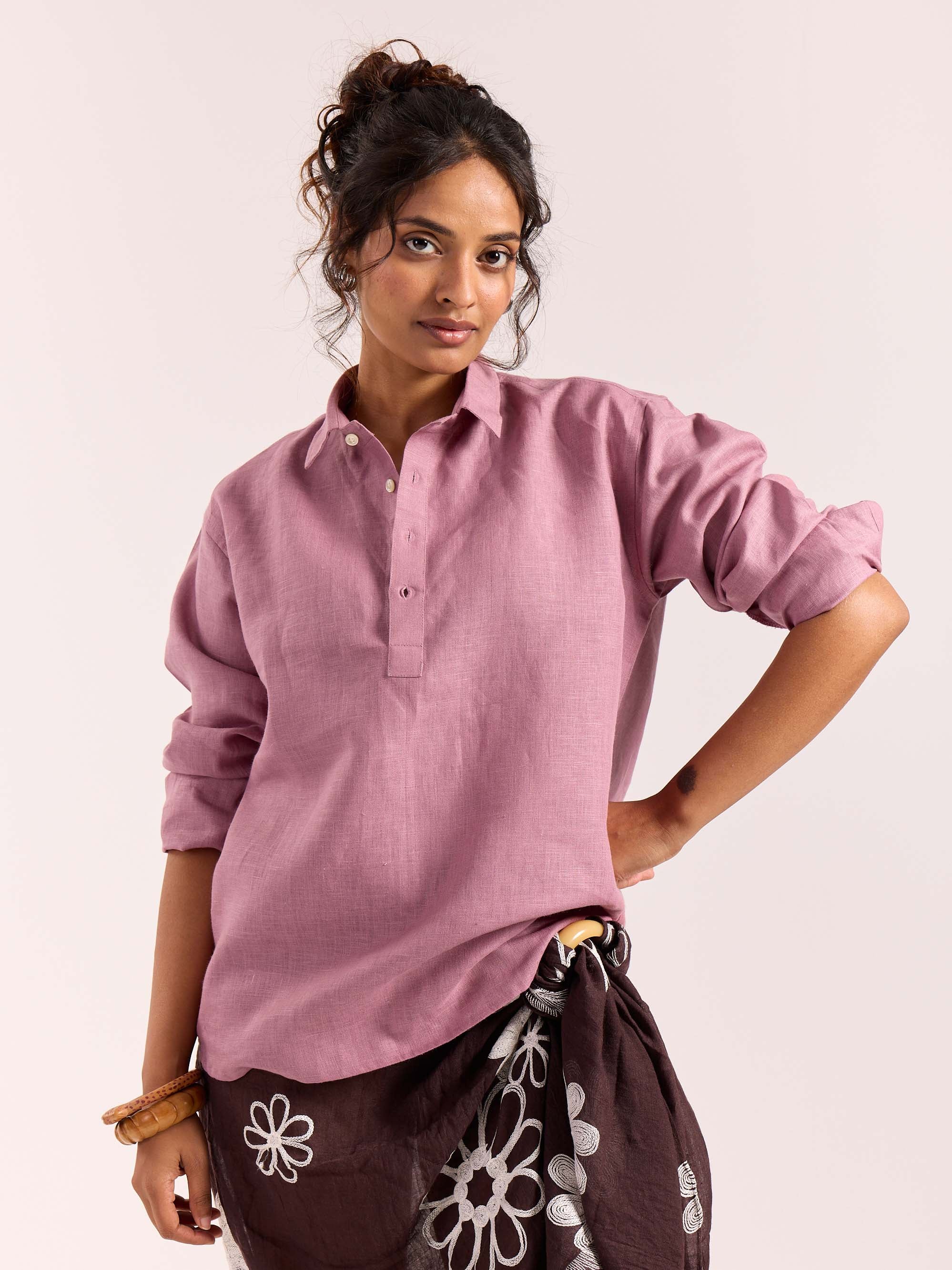 Dusty Rose Linen Pullover (Pre-Order) - Image 4
