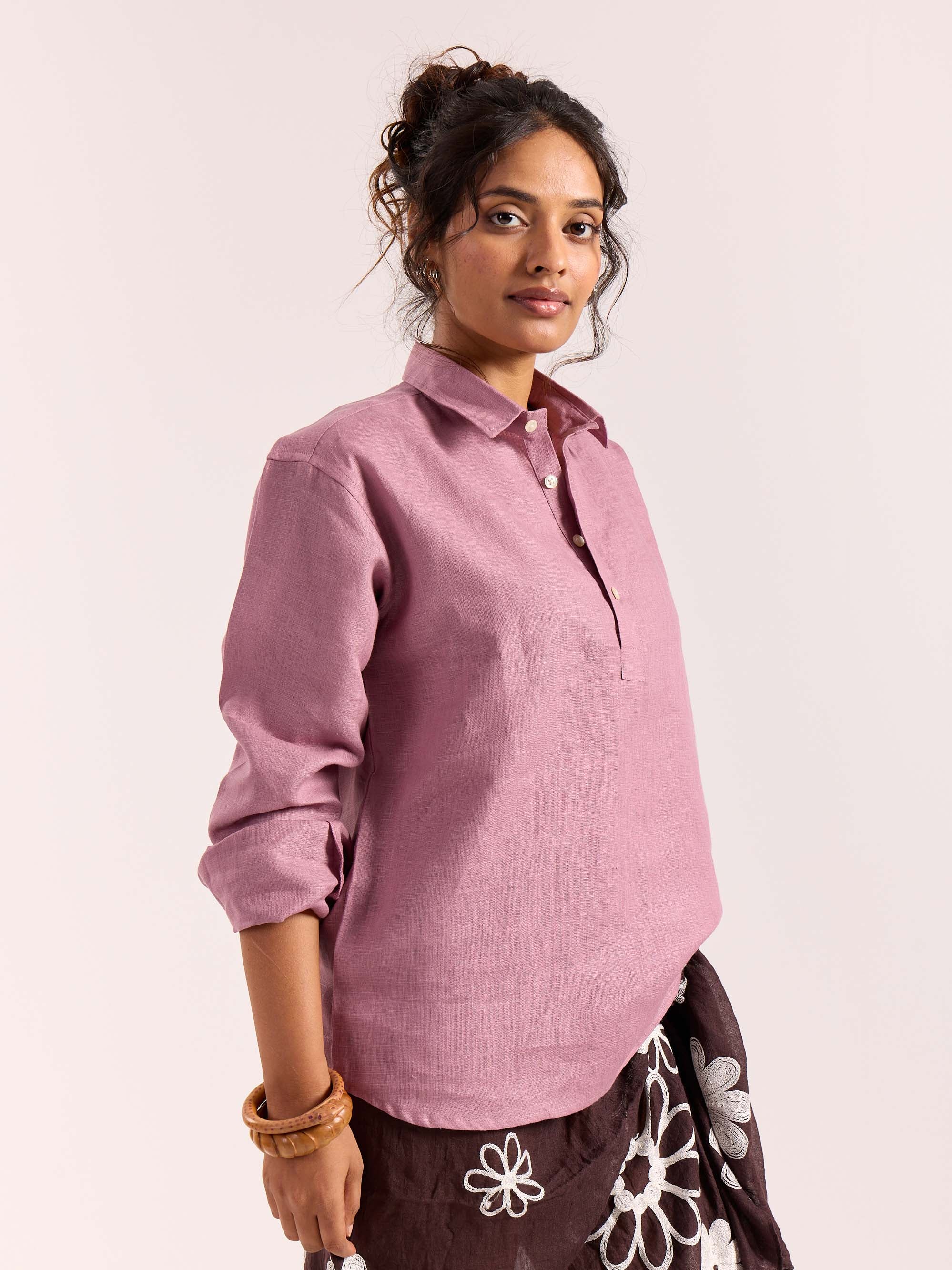 Dusty Rose Linen Pullover (Pre-Order) - Image 5