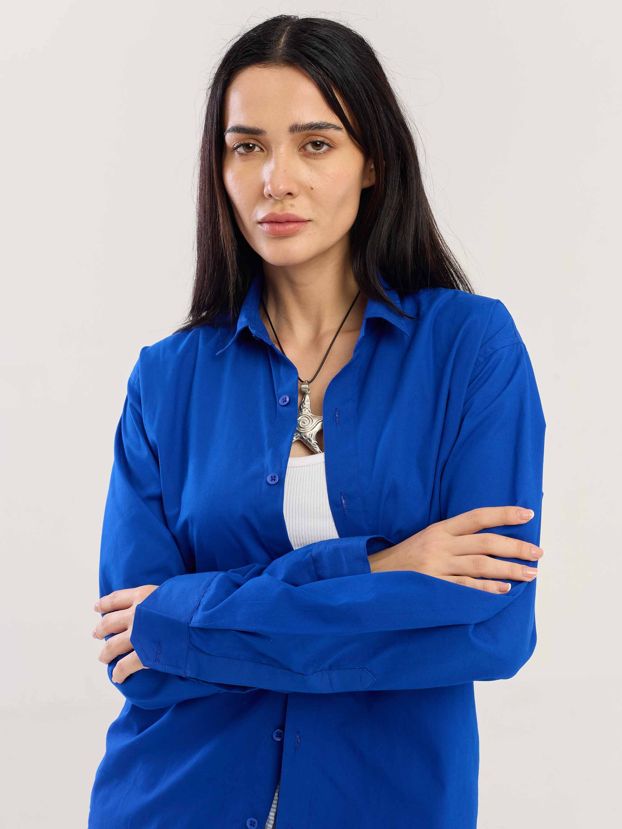 Electric Blue Poplin Shirt - Image 5