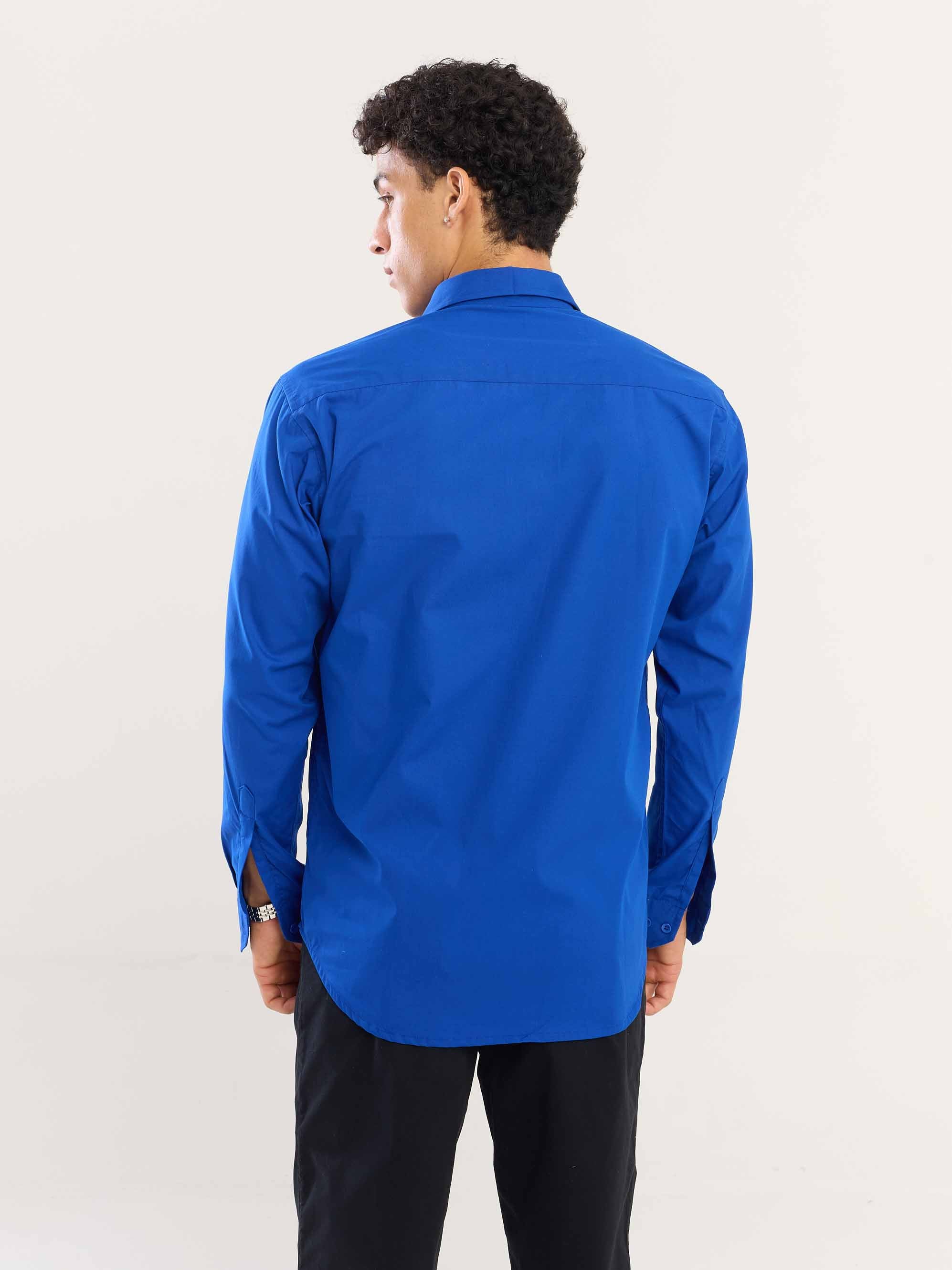 Electric Blue Poplin Shirt - Image 8