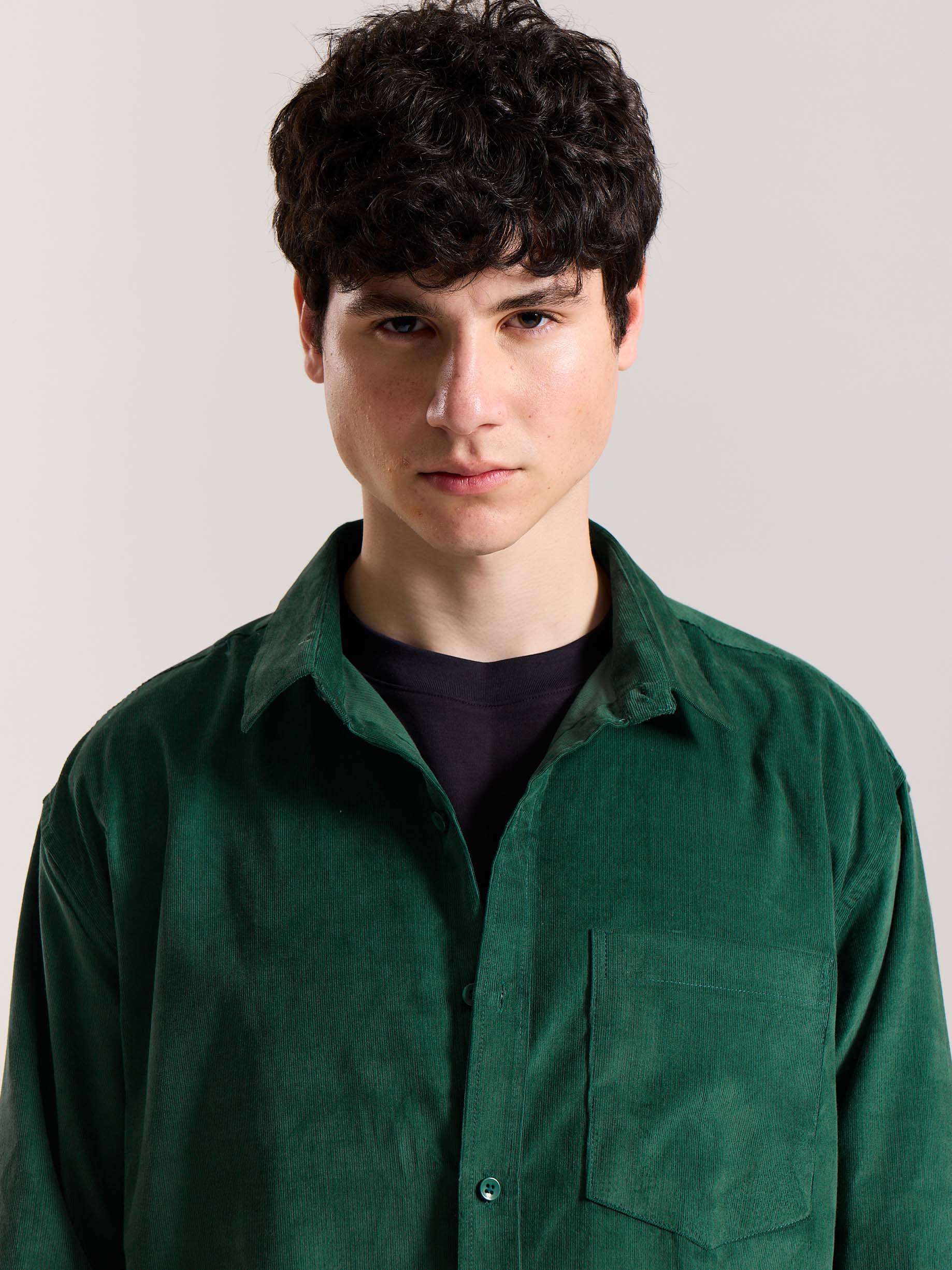 Forest Green Corduroy Oversized Shirt - Image 5