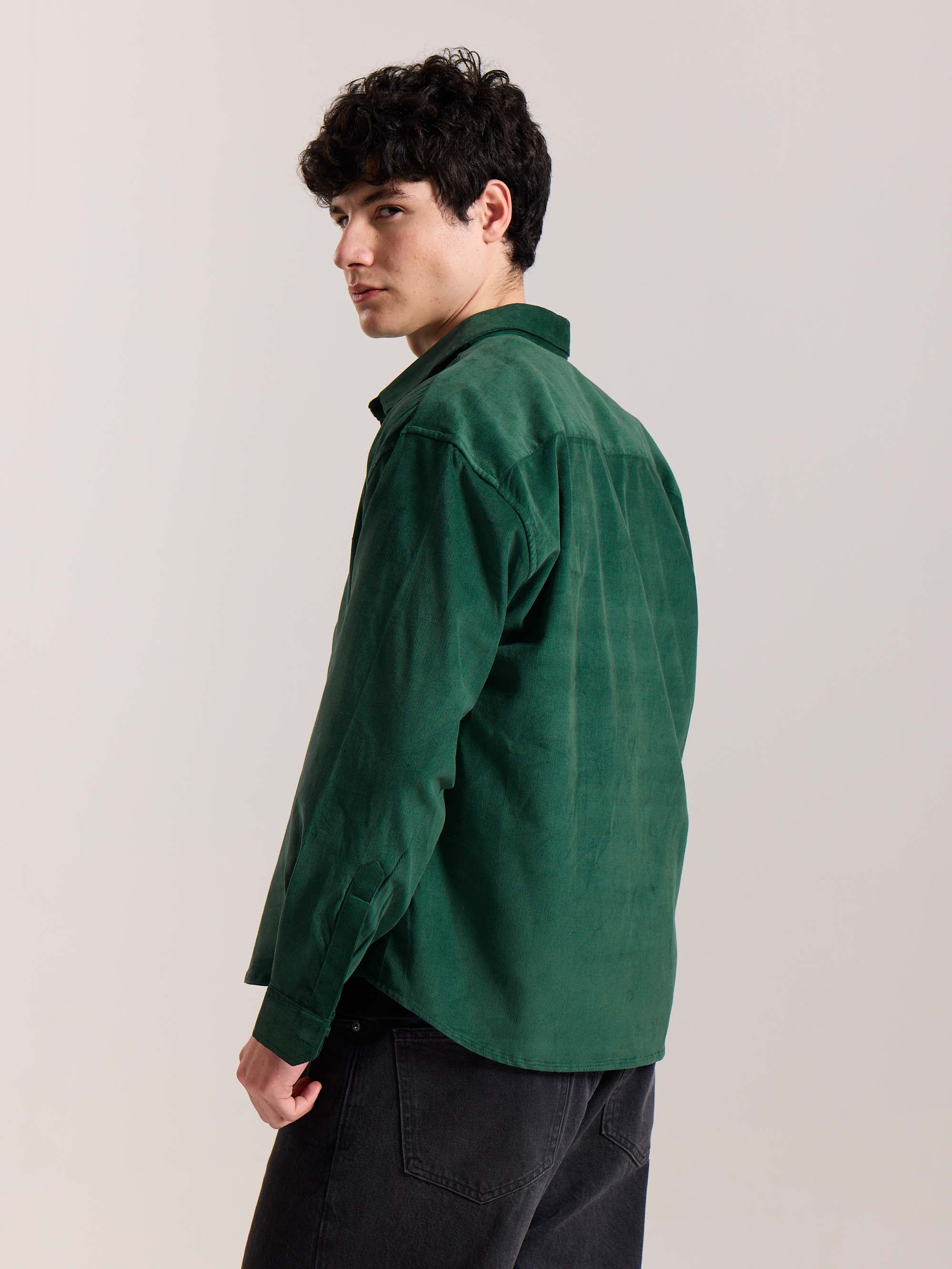 Forest Green Corduroy Oversized Shirt - Image 6