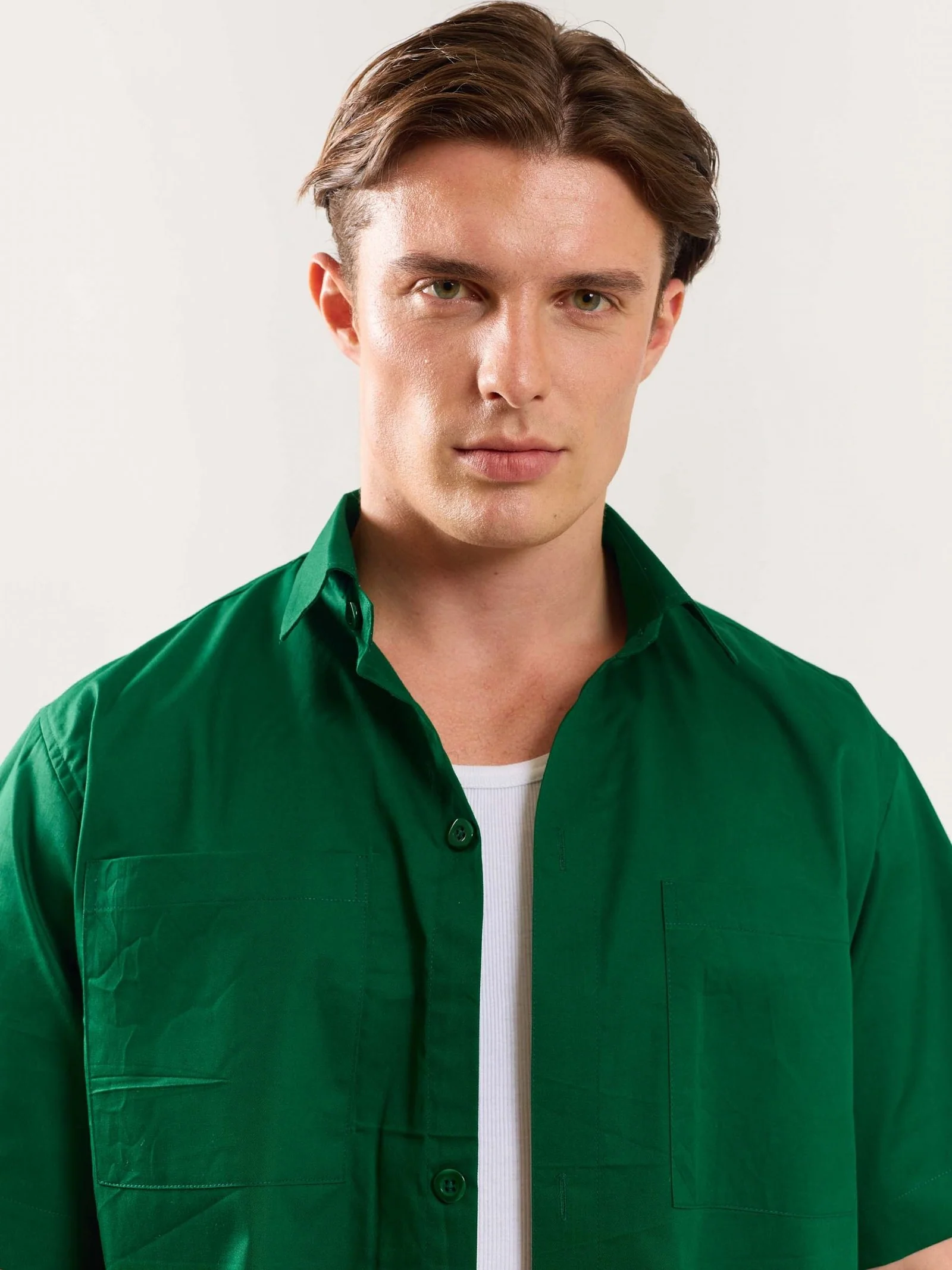 Forest Green Cropped Shirt - Image 5