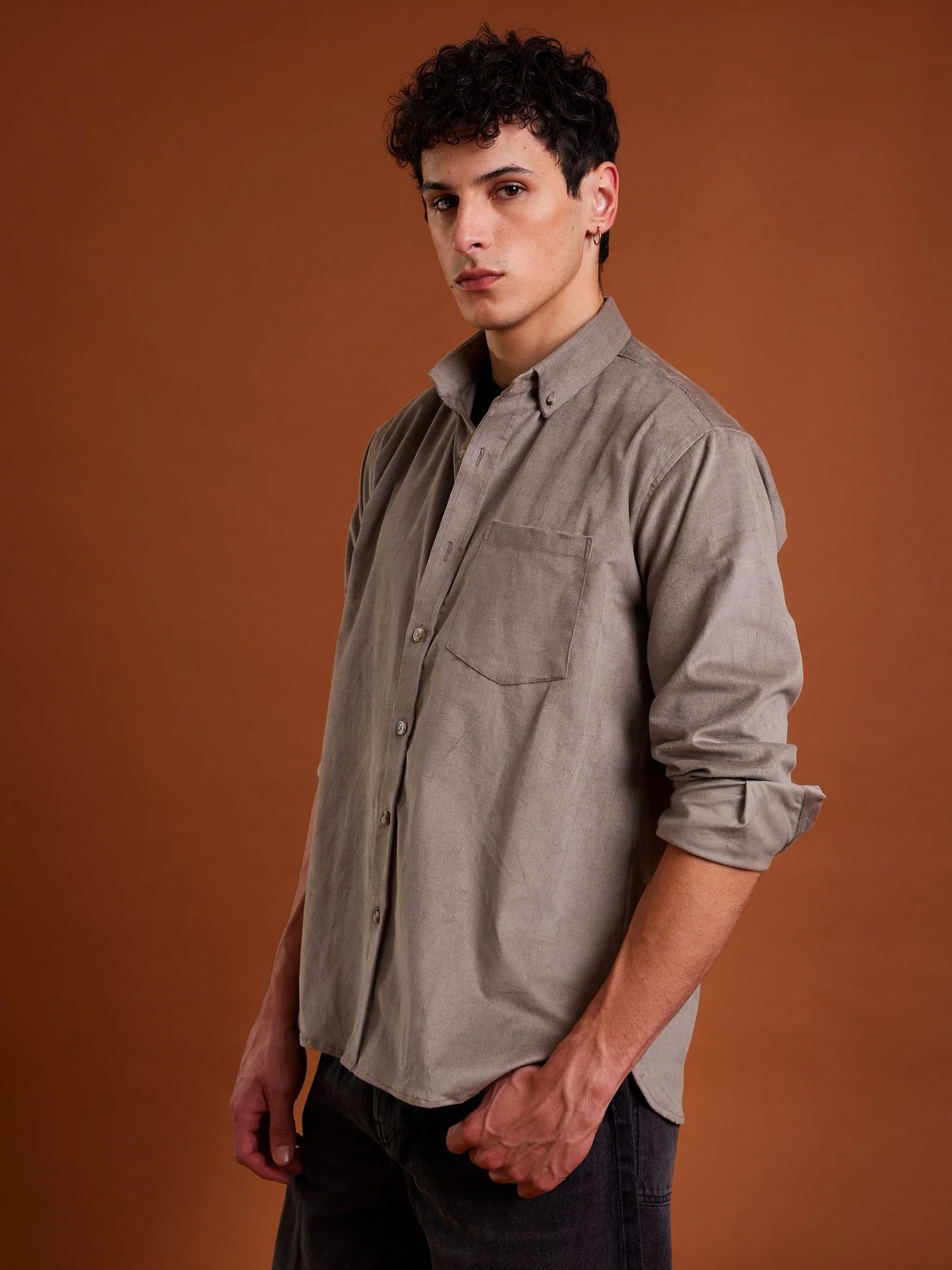 Gray Corduroy Shirt - Image 4