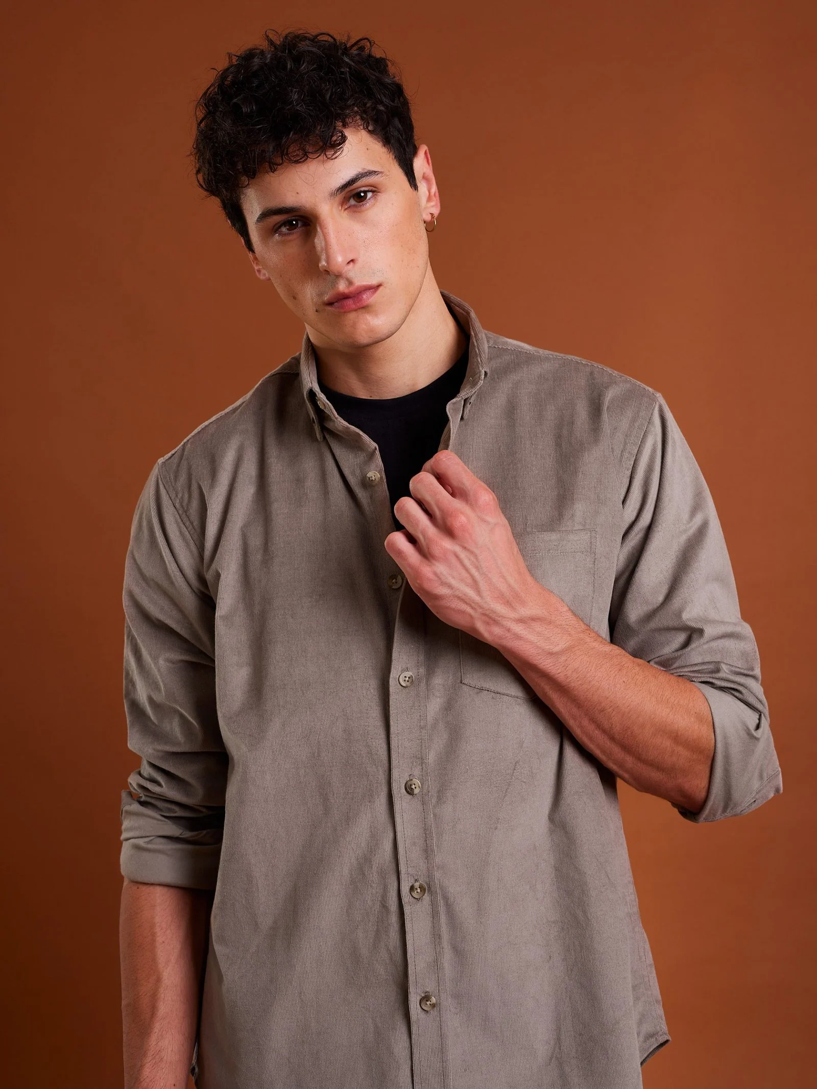 Gray Corduroy Shirt - Image 5