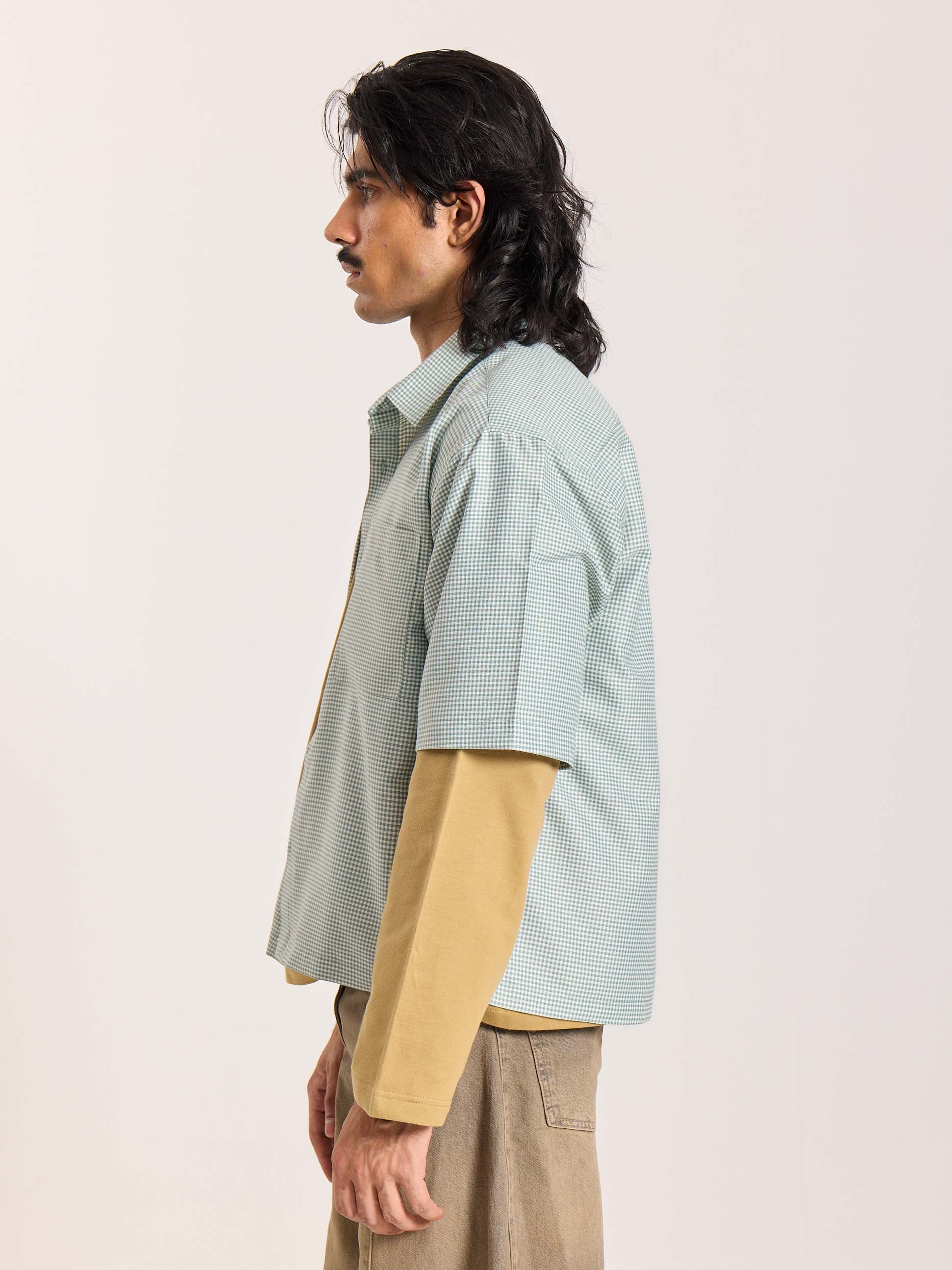 Green Checkered Cropped Shirt - Image 7