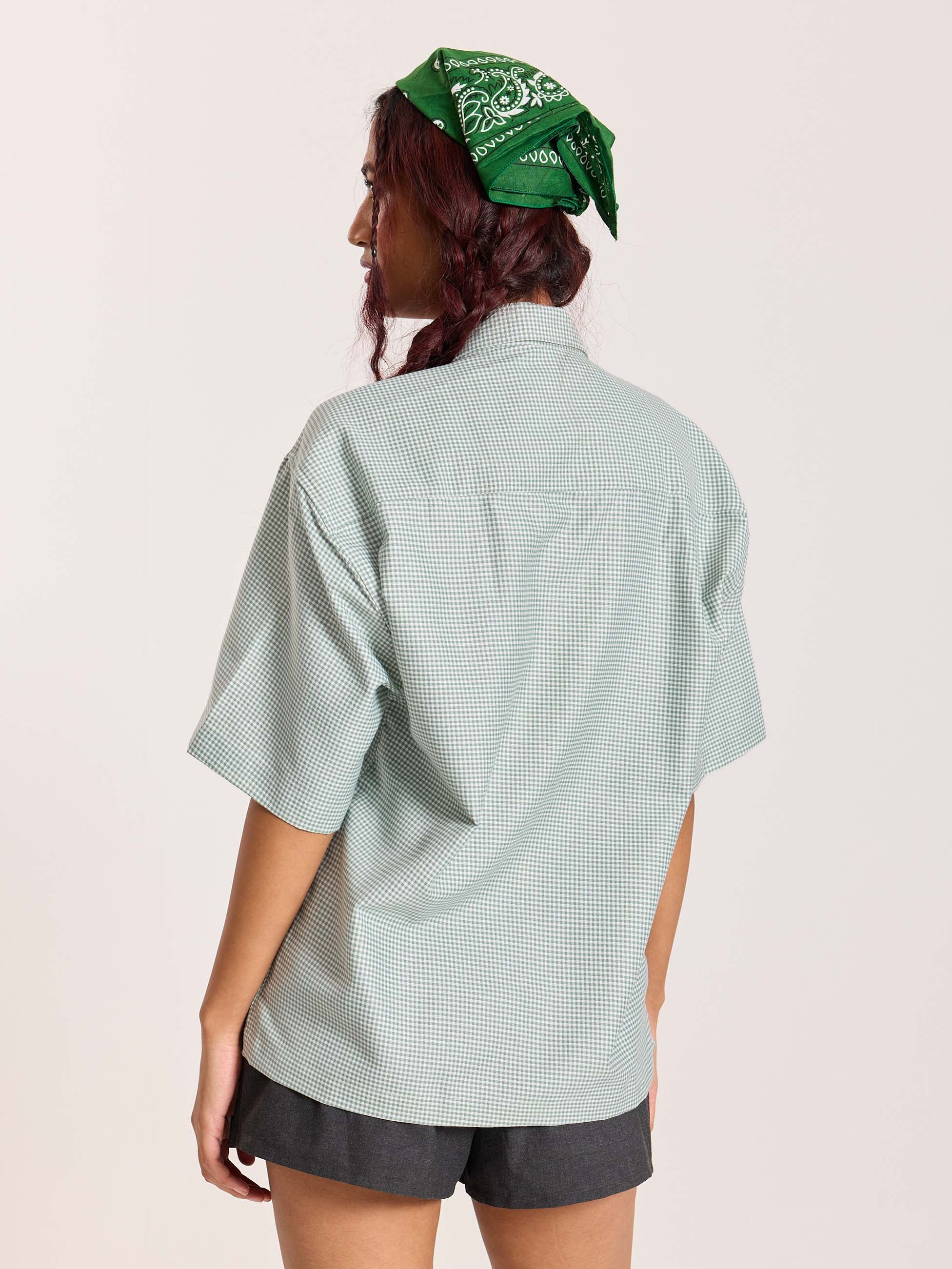 Green Checkered Cropped Shirt - Image 8