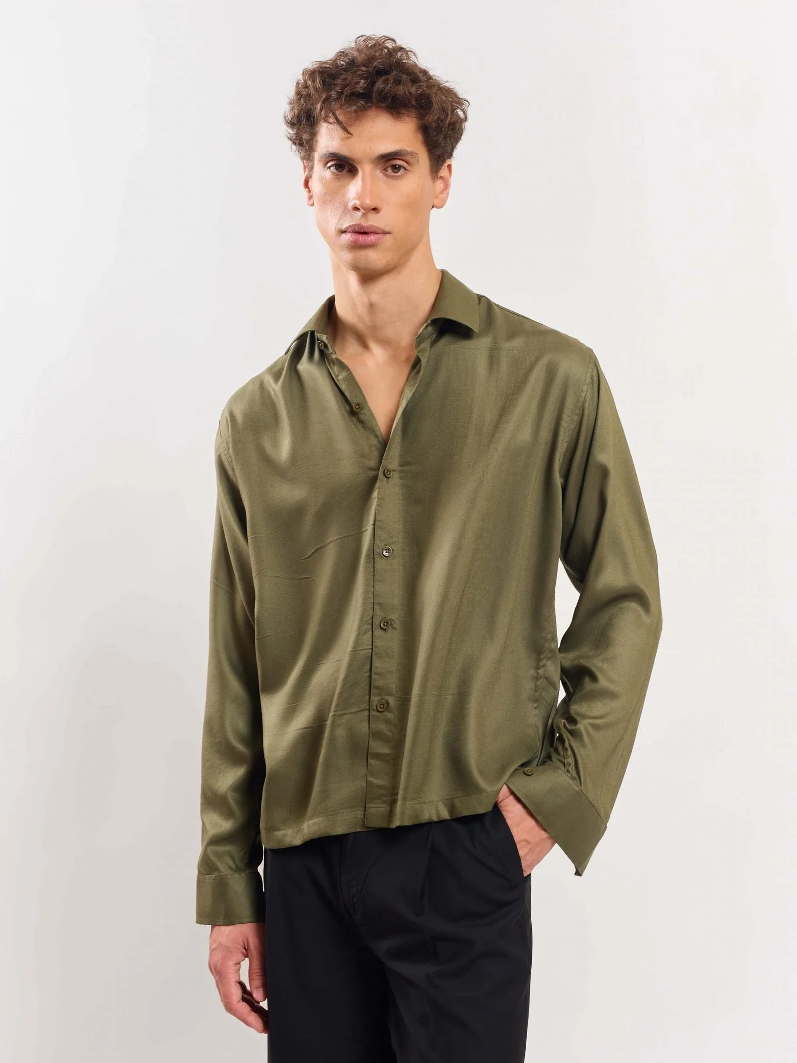Green Drape Shirt - Image 4