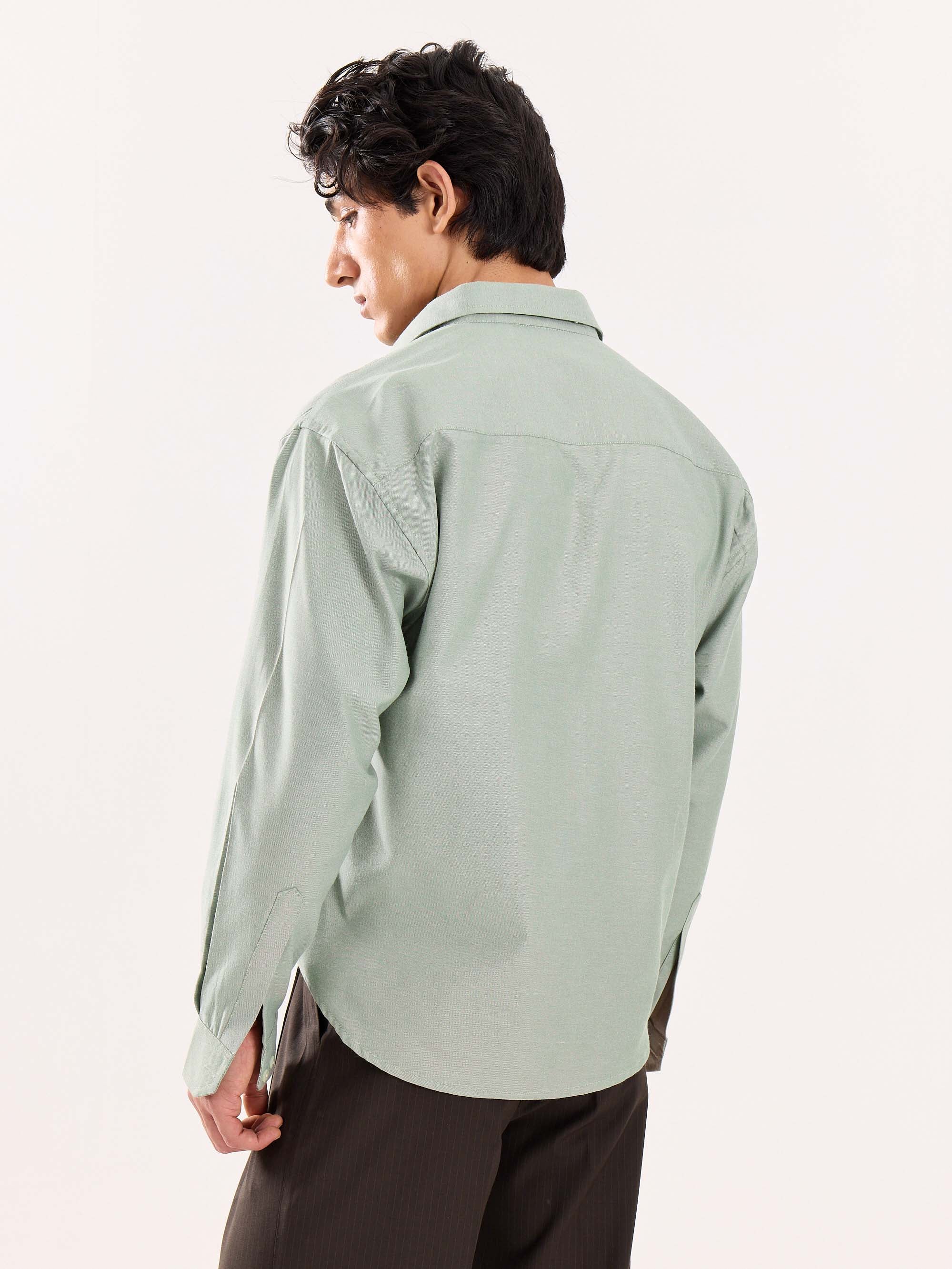 Green Oversized Cropped Shirt - Image 8