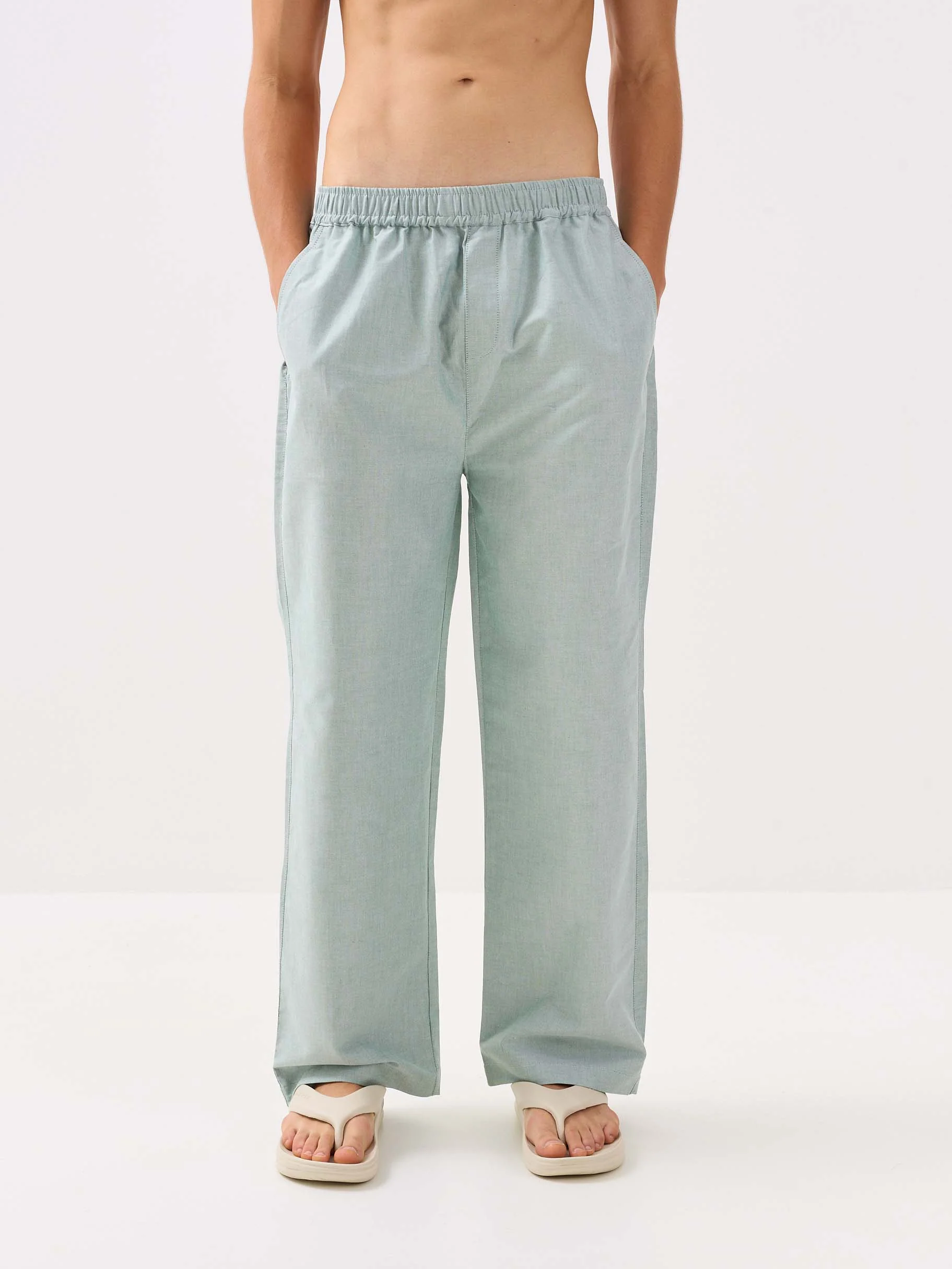 Green Oxford Pull-on Pants - Image 3