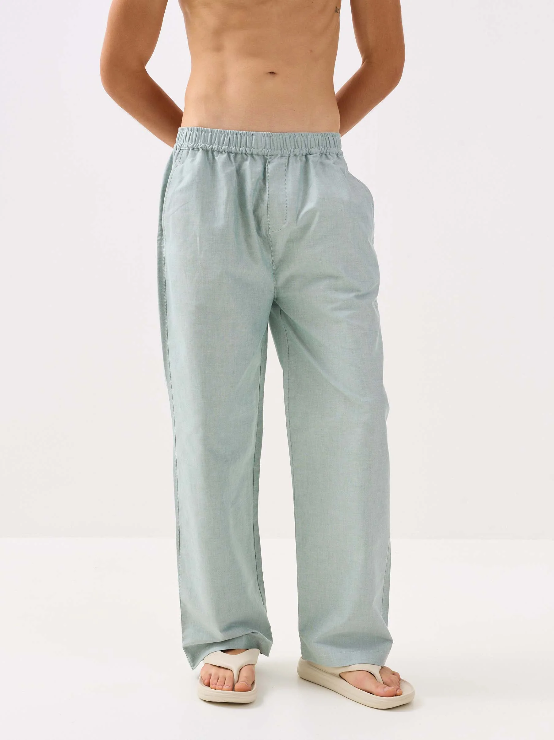 Green Oxford Pull-on Pants - Image 7