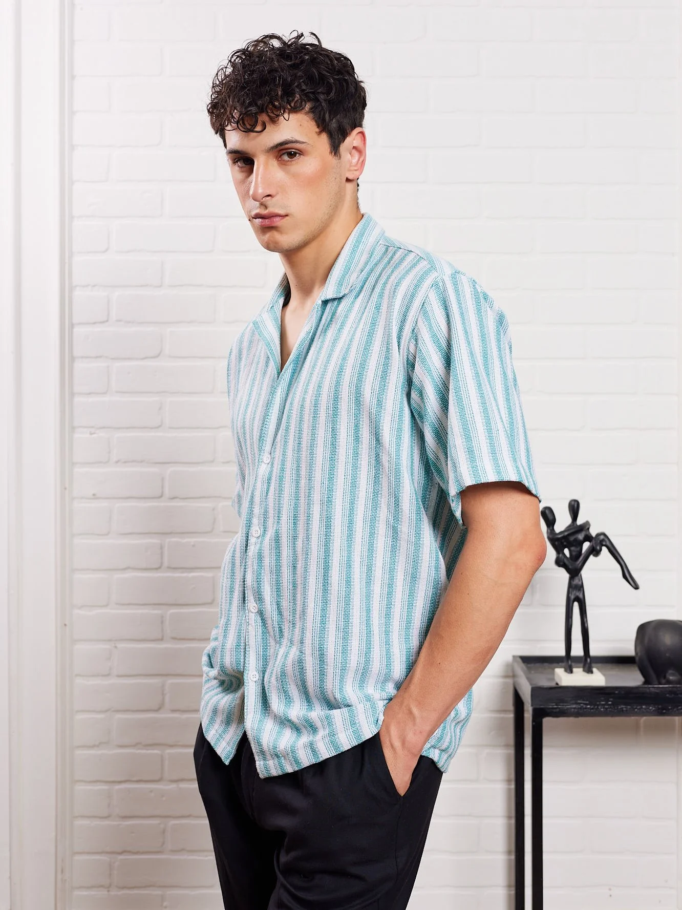 Green & White Knit Shirt - Image 4