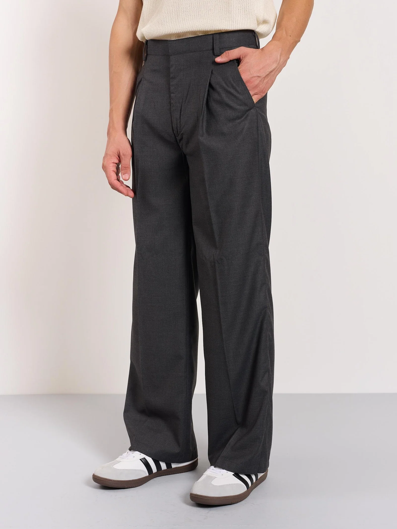Grey Baggy Fit Trousers - Image 3